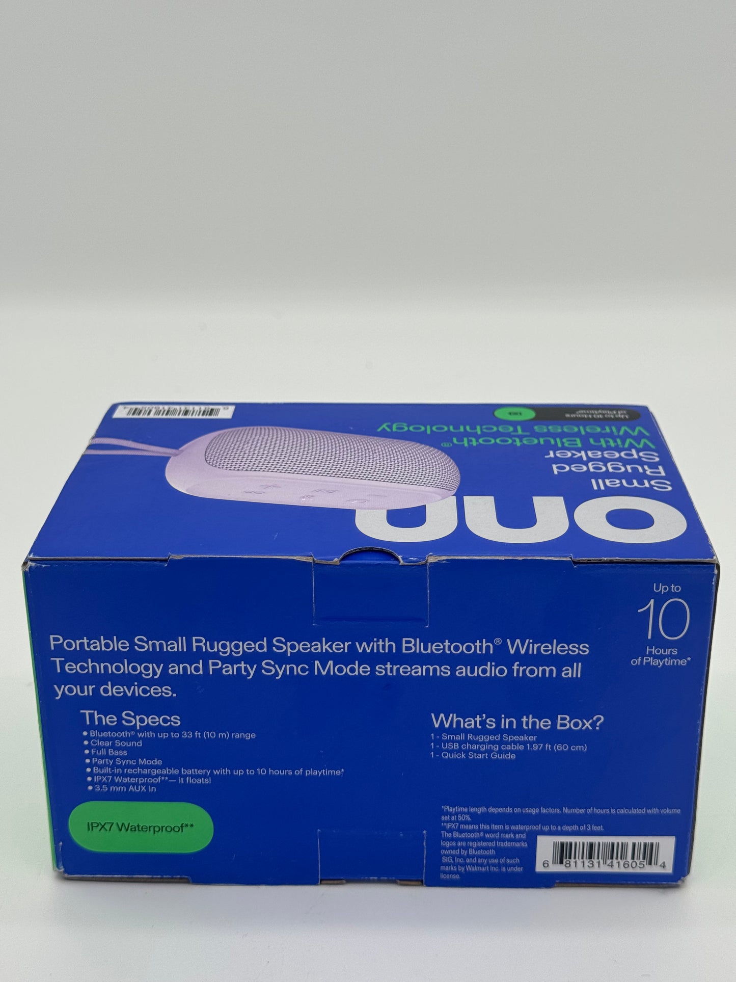Onn Rugged Bluetooth Wireless Speaker - Pink - New In Box