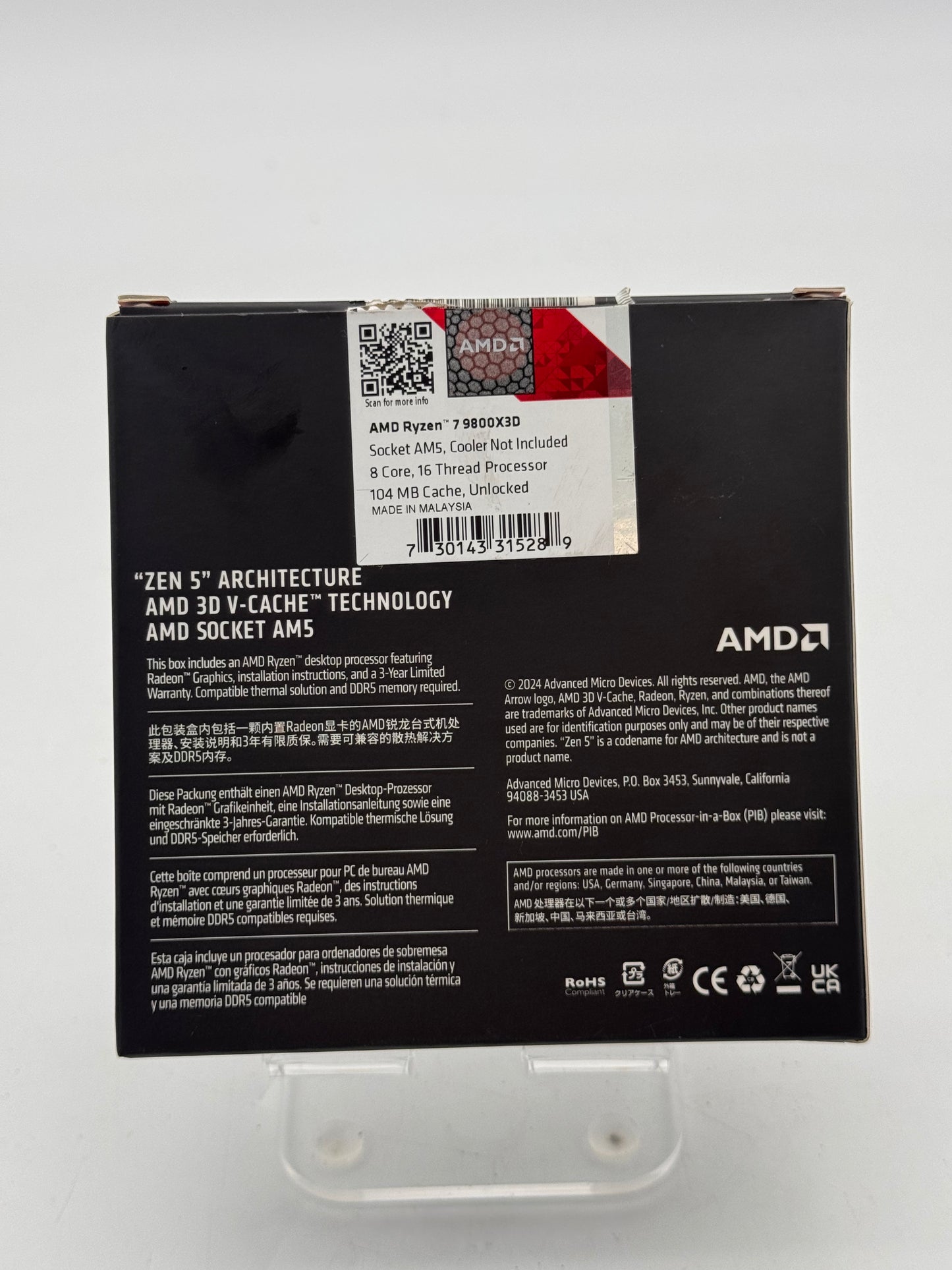 AMD Ryzen 7 9800X 3D Processor ****New In Box****