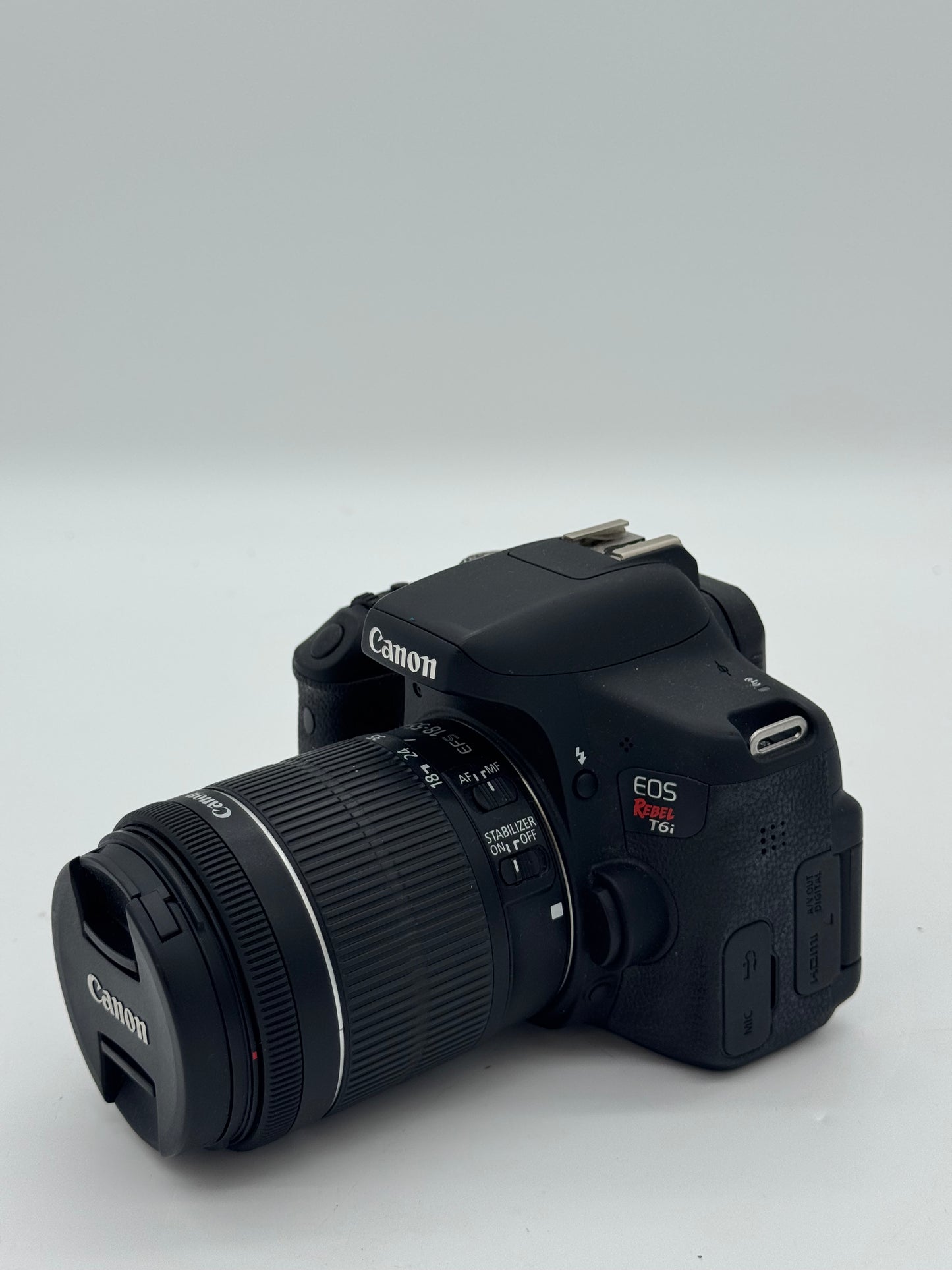 Canon EOS Rebel T6i Digital Camera - Black - Functional Flash & Clear Lens