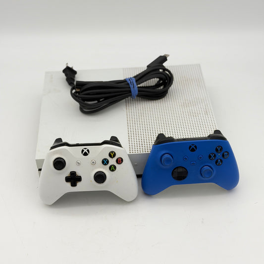 Microsoft Xbox One S 500GB White Console Model 1681 Boxed Bundle w/ 2 Controllers