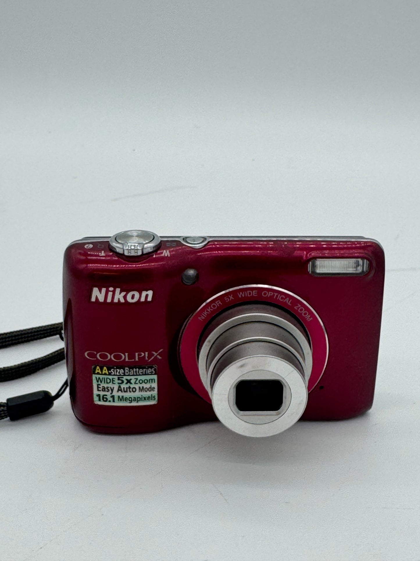 Nikon Coolpix L26 Digital Camera (Red) - Used, Boxed with 2 Batteries