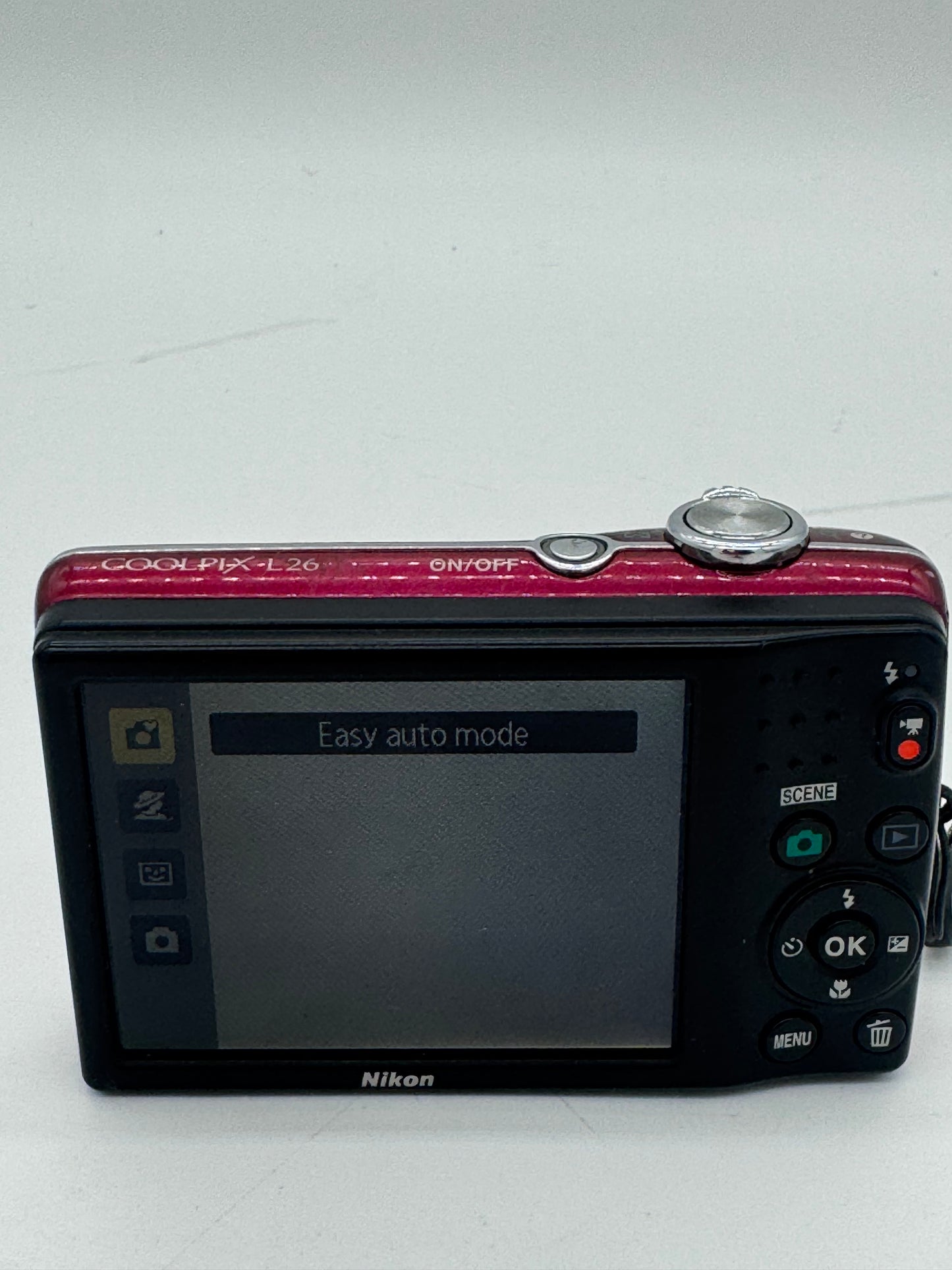 Nikon Coolpix L26 Digital Camera (Red) - Used, Boxed with 2 Batteries