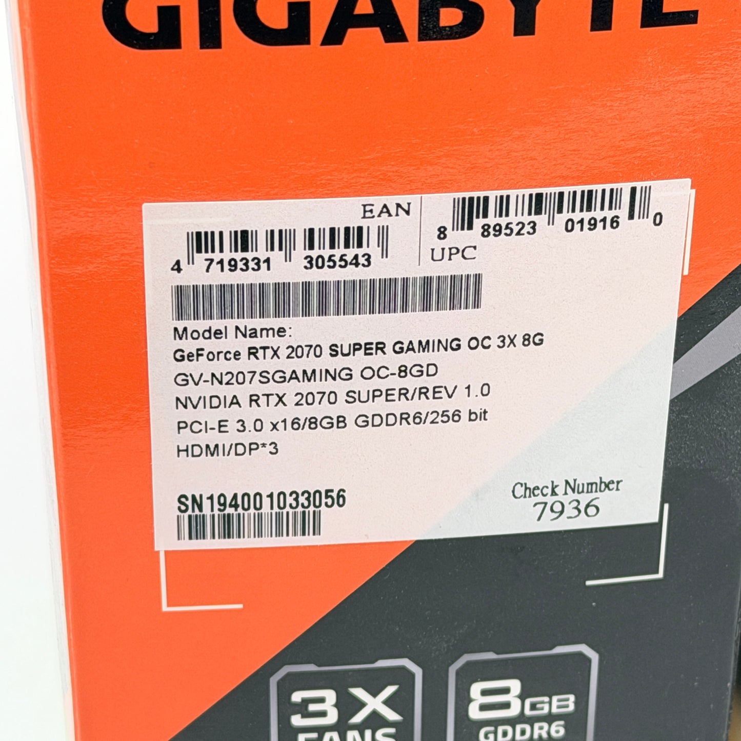 Gigabyte GeForce RTX 2070 Super Gaming OC 8GB GDDR6 Graphics Card GPU Tested