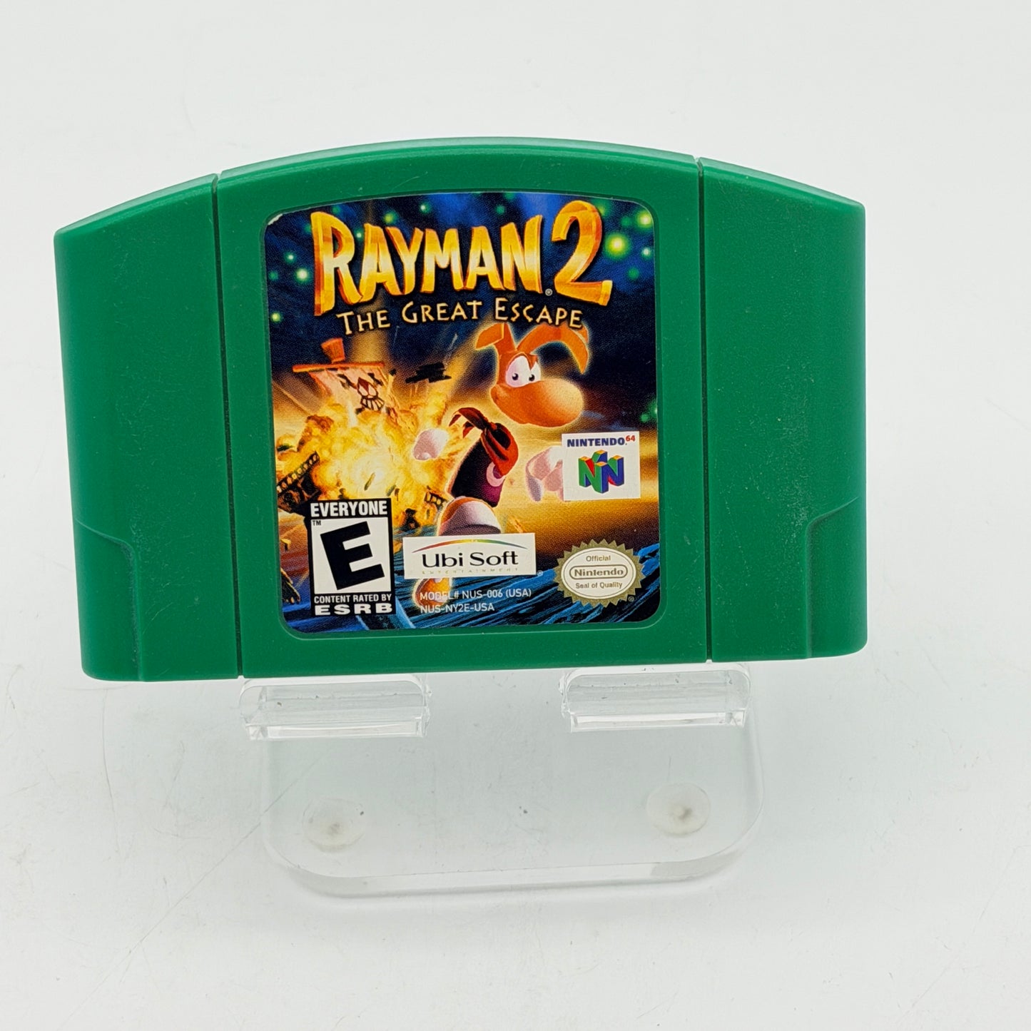 Rayman 2 The Great Escape Nintendo 64 N64 Green Cartridge AUTHENTIC TESTED
