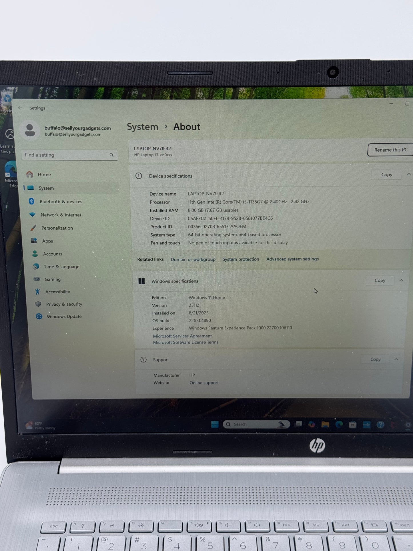HP 17-cn0xxx Laptop - Core i5, 256GB, 8GB RAM, Gray, Used