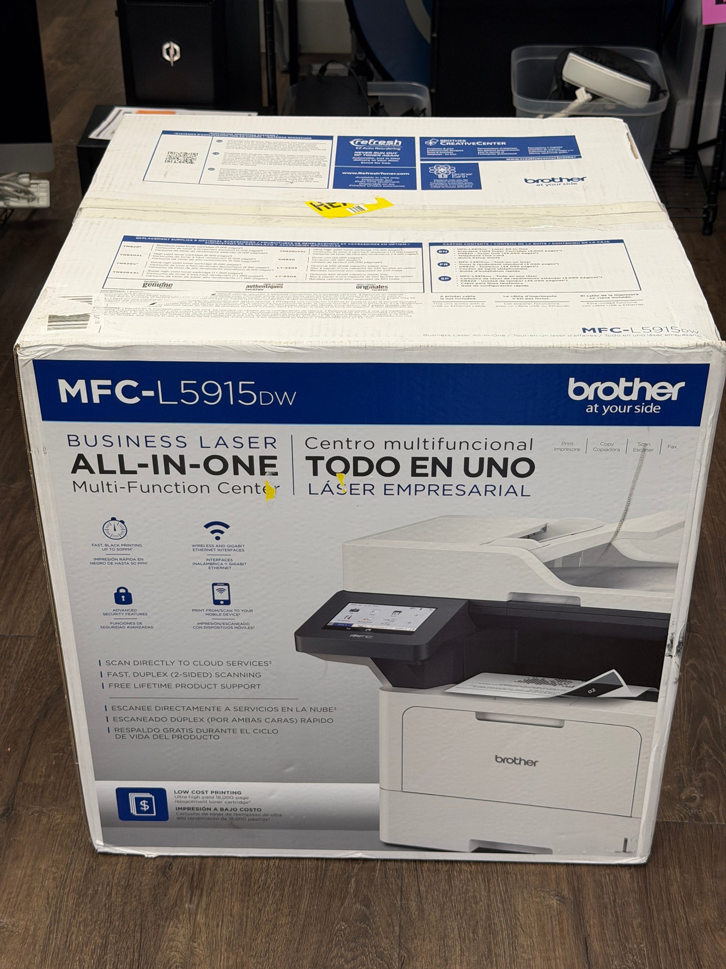Brother MFC-L5915DW Wireless Black-and-White All-in-One Laser Printer - New - White