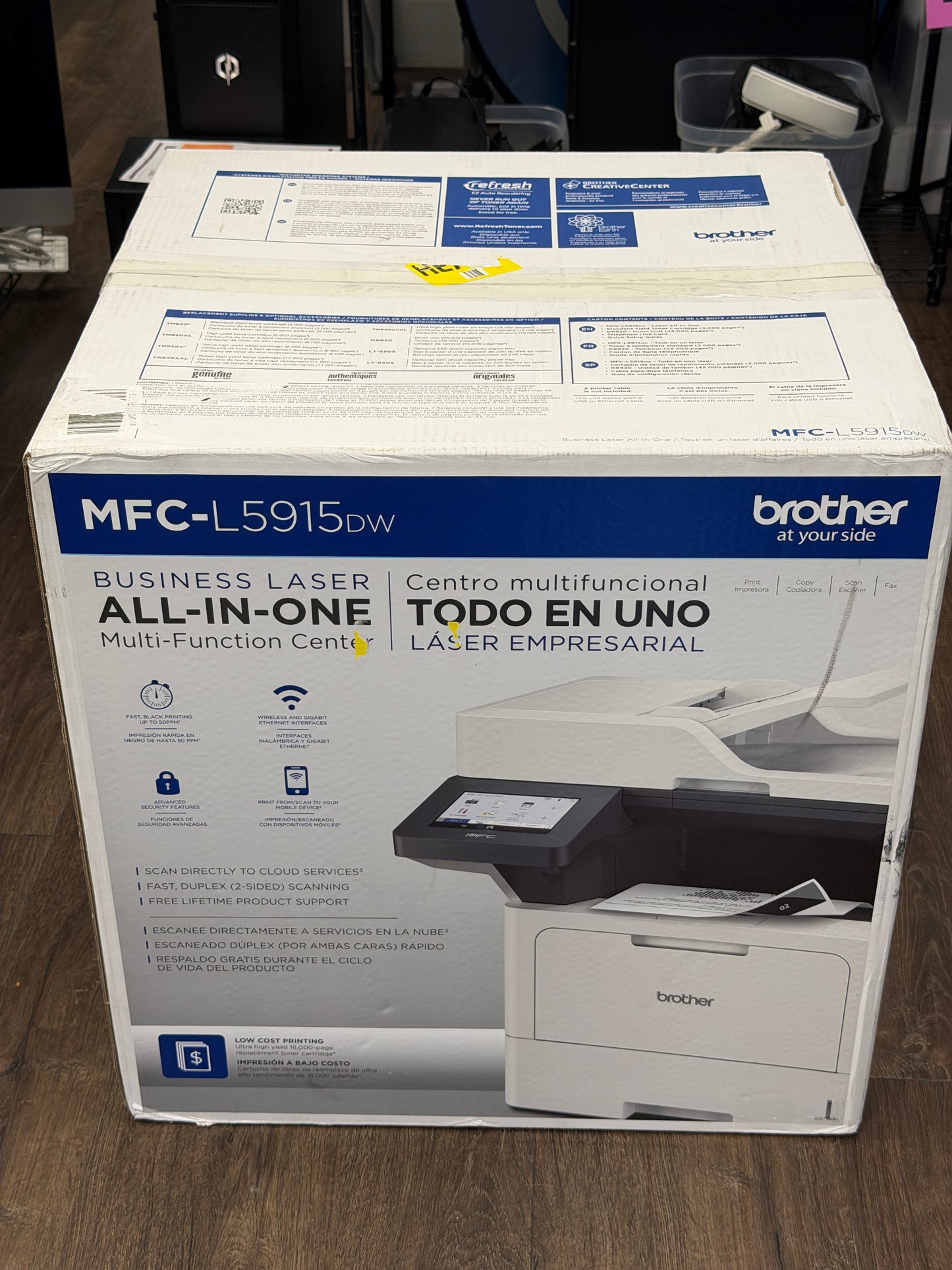 Brother MFC-L5915DW Wireless Black-and-White All-in-One Laser Printer - New - White