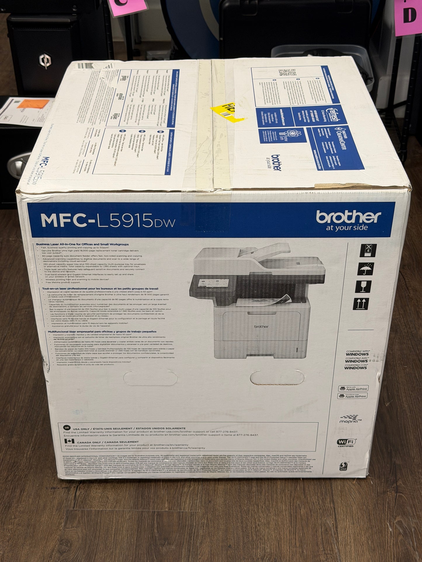 Brother MFC-L5915DW Wireless Black-and-White All-in-One Laser Printer - New - White