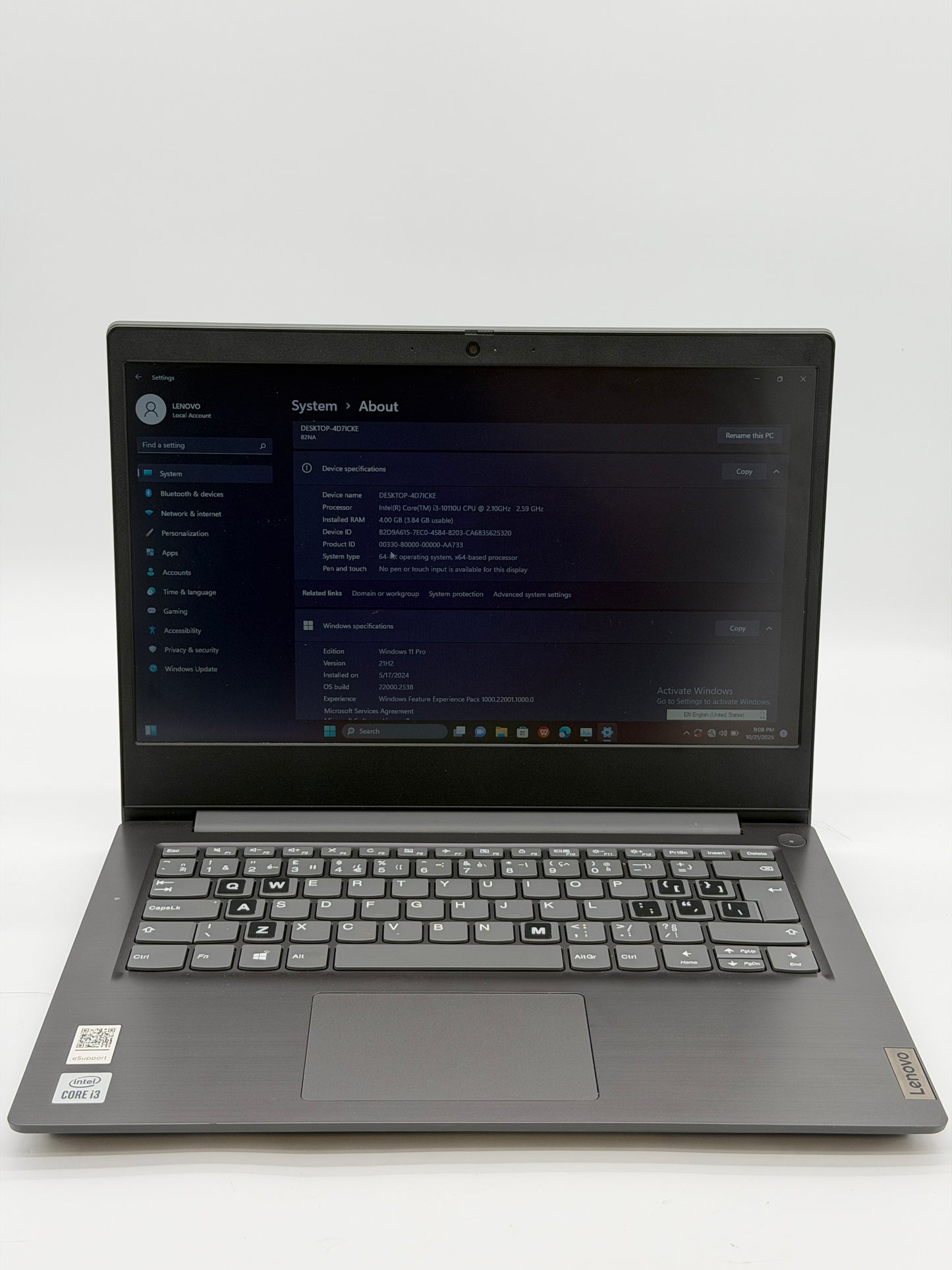 Lenovo V14 G1 IML Laptop - 14 Inch, Intel Core i3, 4GB RAM, 1TB HDD, Used
