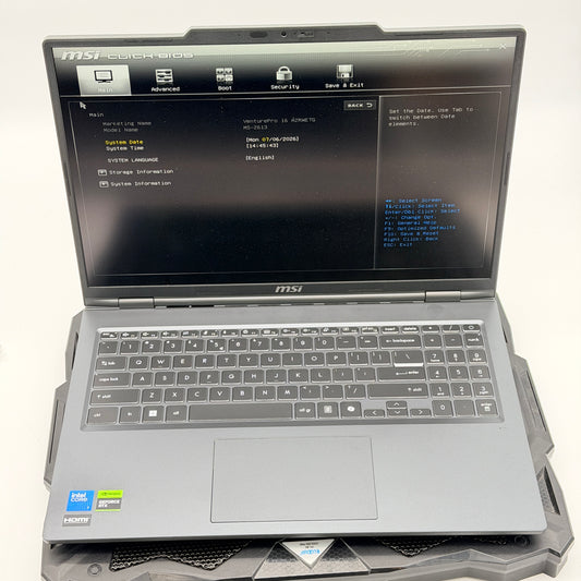 MSI VenturePro 16 MS-2613 Core 7 240H 32GB 1TB RTX 5060 BOOTS TO BIOS PARTS ONLY