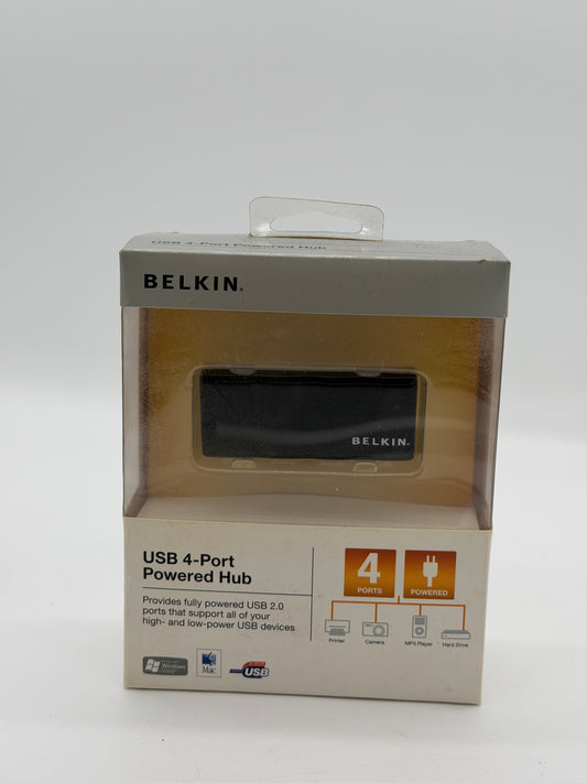 Belkin USB 4-Port Powered Hub - Black - New In Box