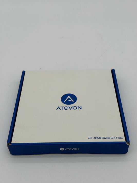Atevon 4K HDMI Cable - 3.3 ft High Speed 18Gbps HDMI 2.0 Cable - Black - New In Box