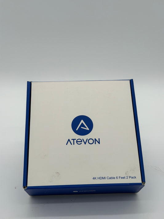 Atevon 4K HDMI Cable - 6 Feet 2 Pack - Black