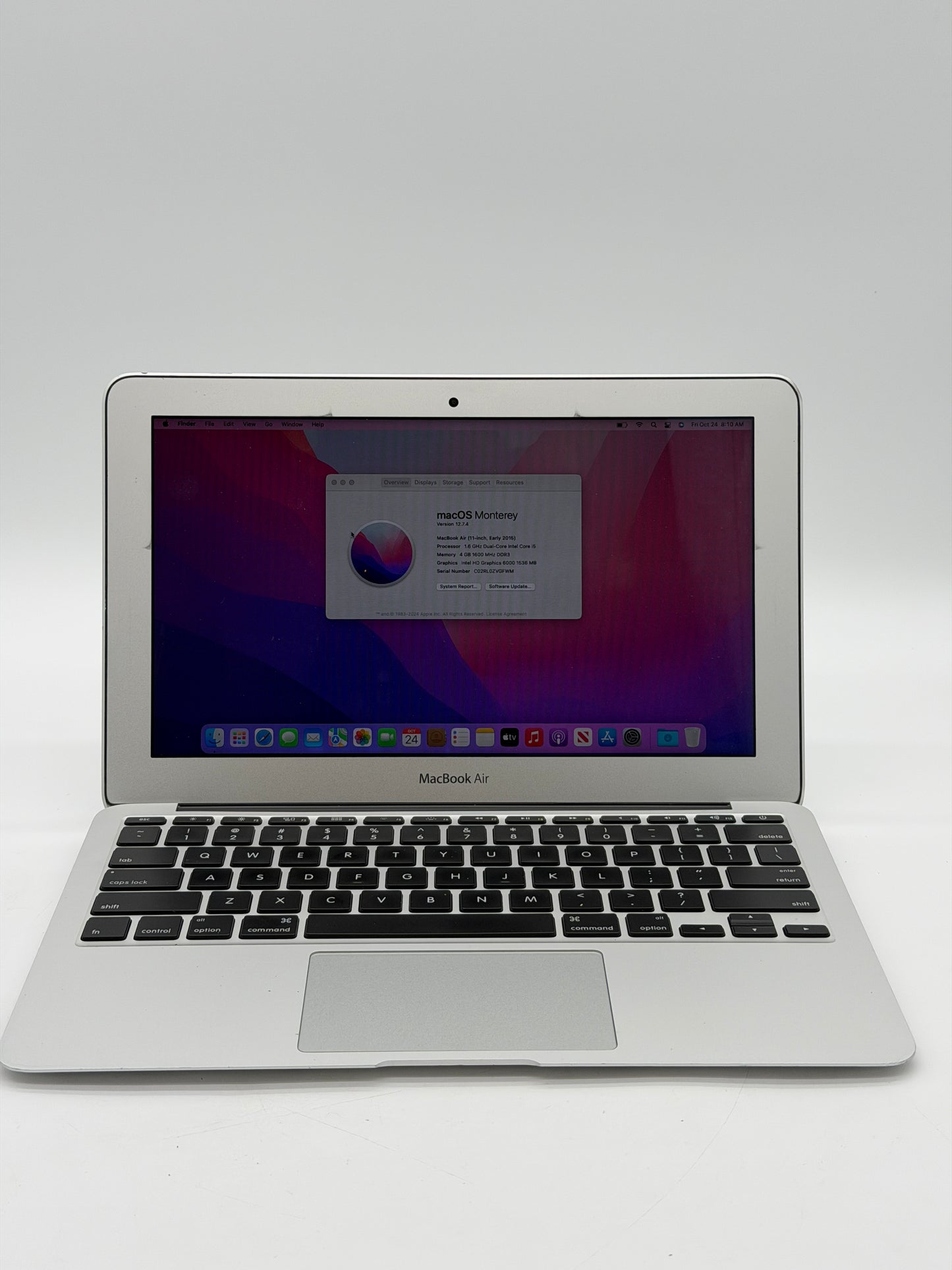 Apple MacBook Air 11" A1465 2015 - Core i5 1.6GHz, 4GB RAM, 128GB SSD, Gray