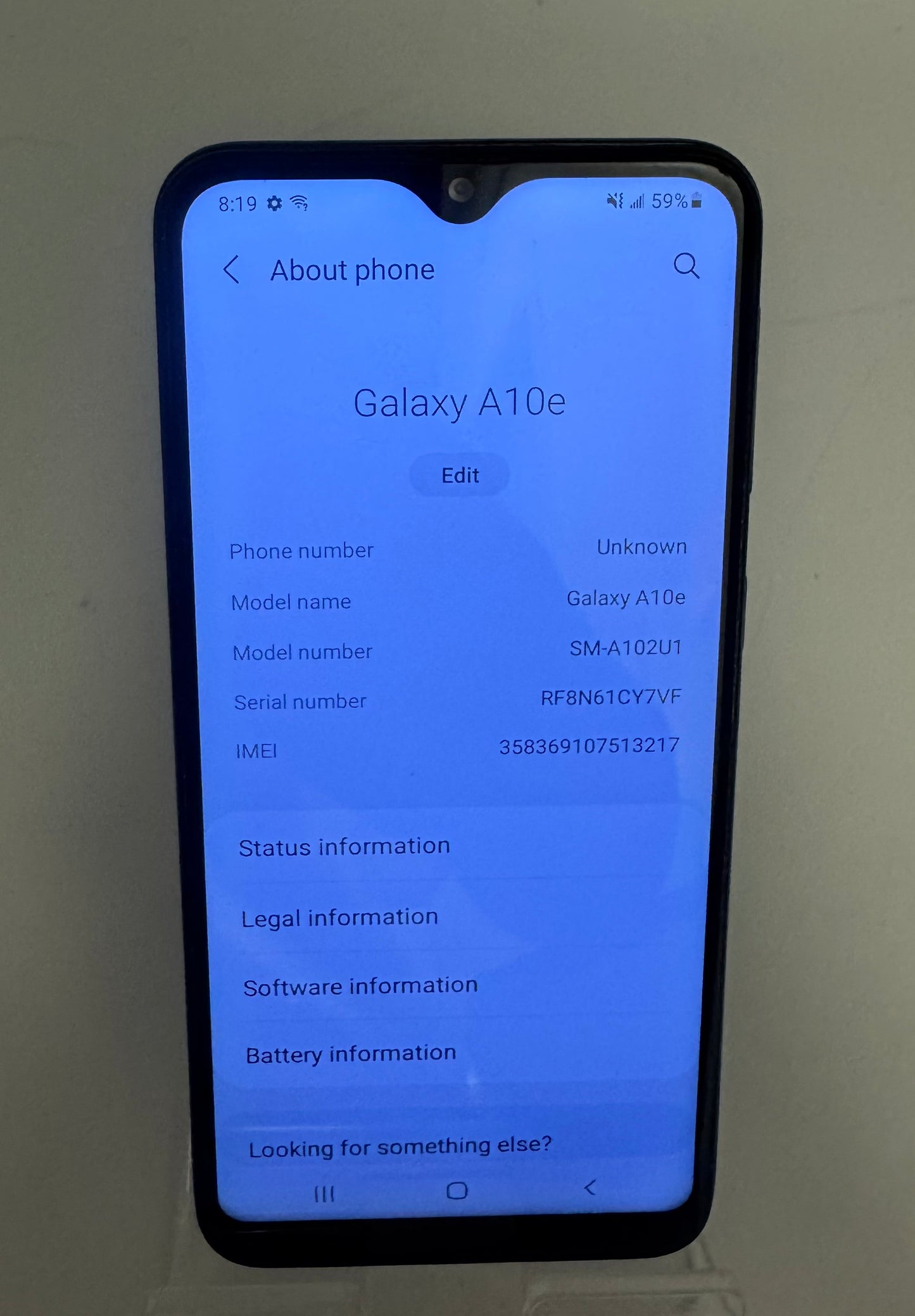 Samsung A10E 32GB Blue Unlocked Cell Phone - Used