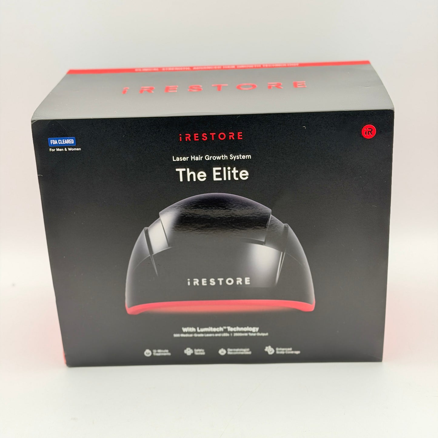 iRestore Elite Laser Hair Growth System ID-510 Black Red New Open Box