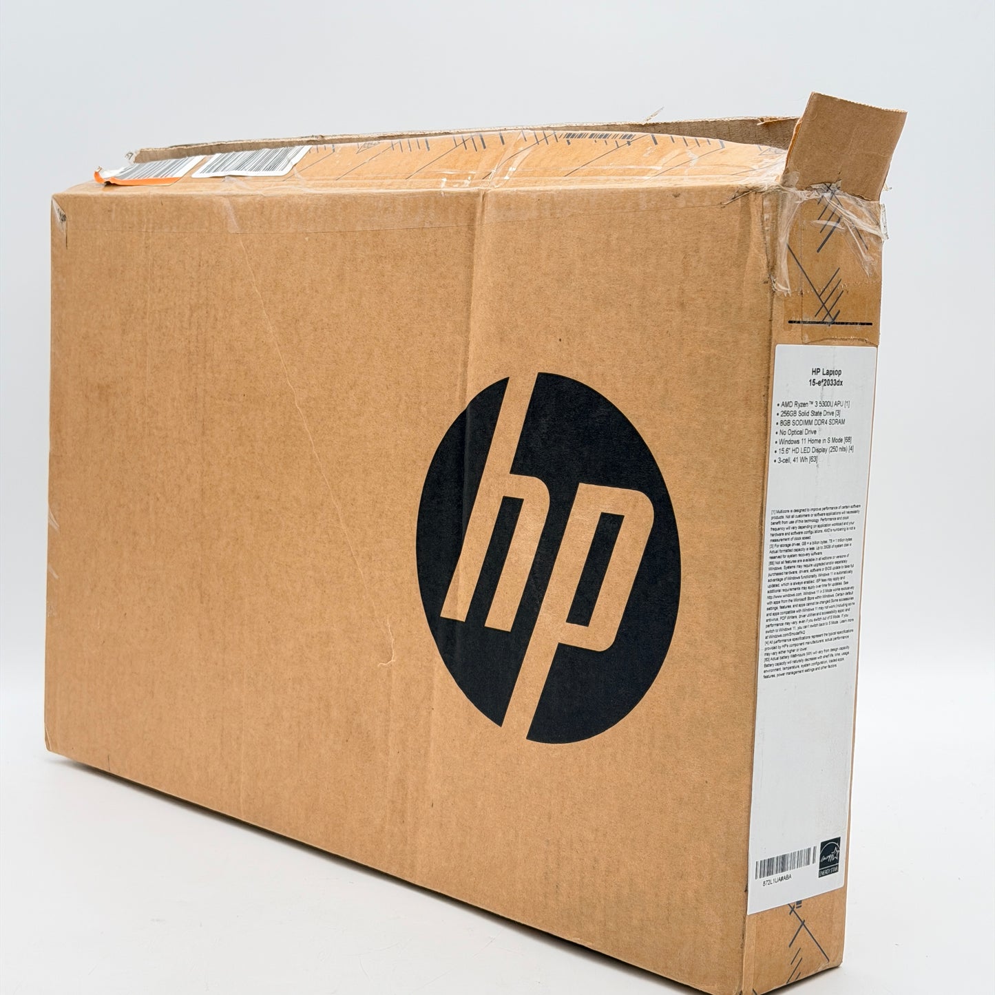 HP 15.6" Laptop 15-ef2033dx Ryzen 3 5300U 8GB RAM 256GB SSD Gray Silver NEW OPEN BOX