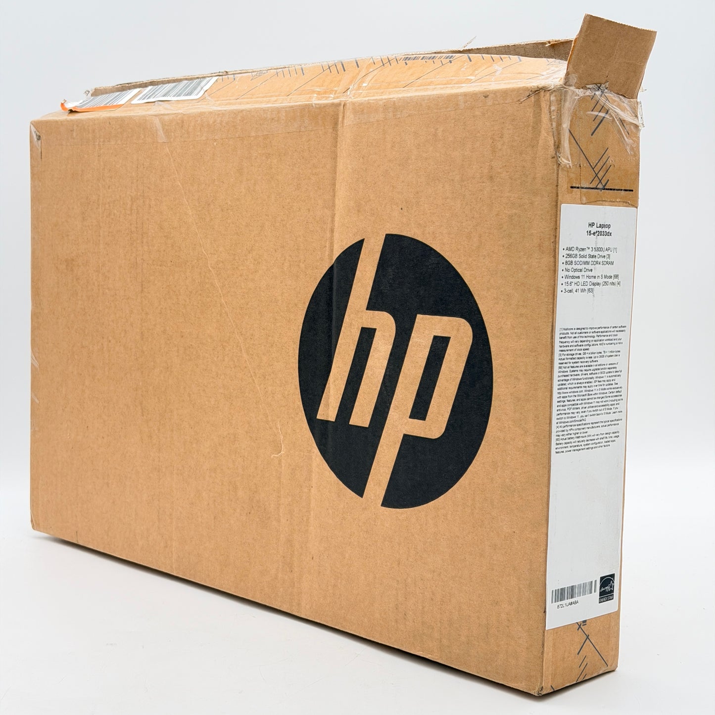 HP 15.6" Laptop 15-ef2033dx Ryzen 3 5300U 8GB RAM 256GB SSD Gray Silver NEW OPEN BOX
