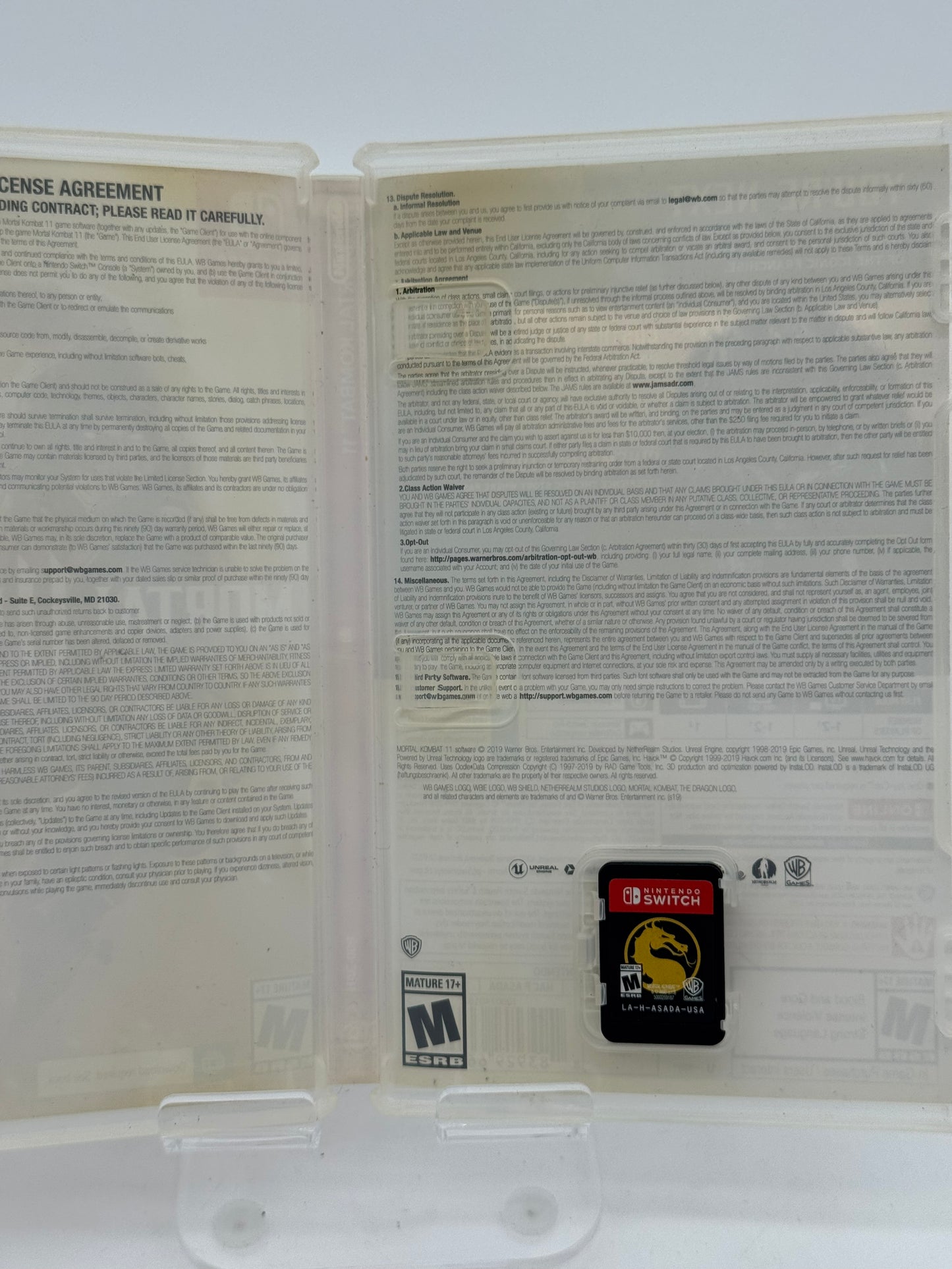 Nintendo Switch Mortal Kombat 11 Video Game - Used with Box