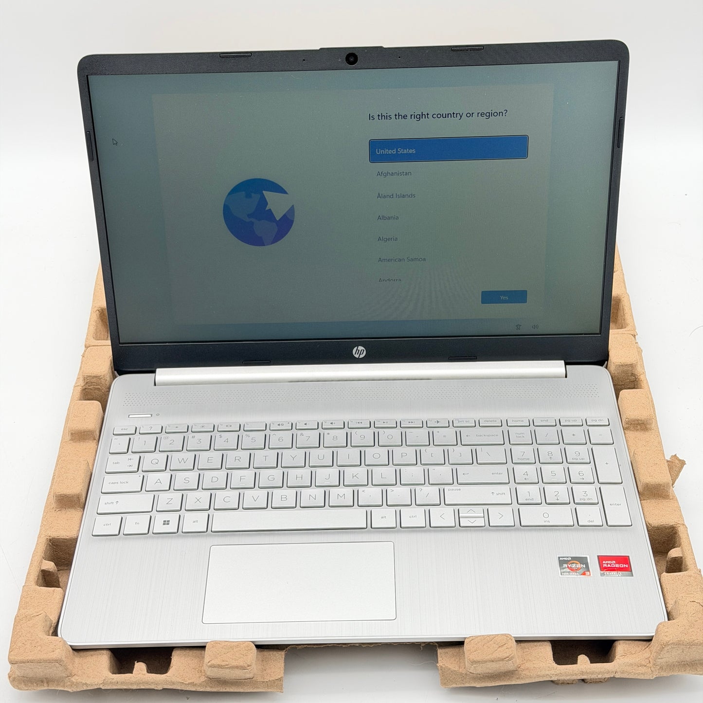 HP 15.6" Laptop 15-ef2033dx Ryzen 3 5300U 8GB RAM 256GB SSD Gray Silver NEW OPEN BOX
