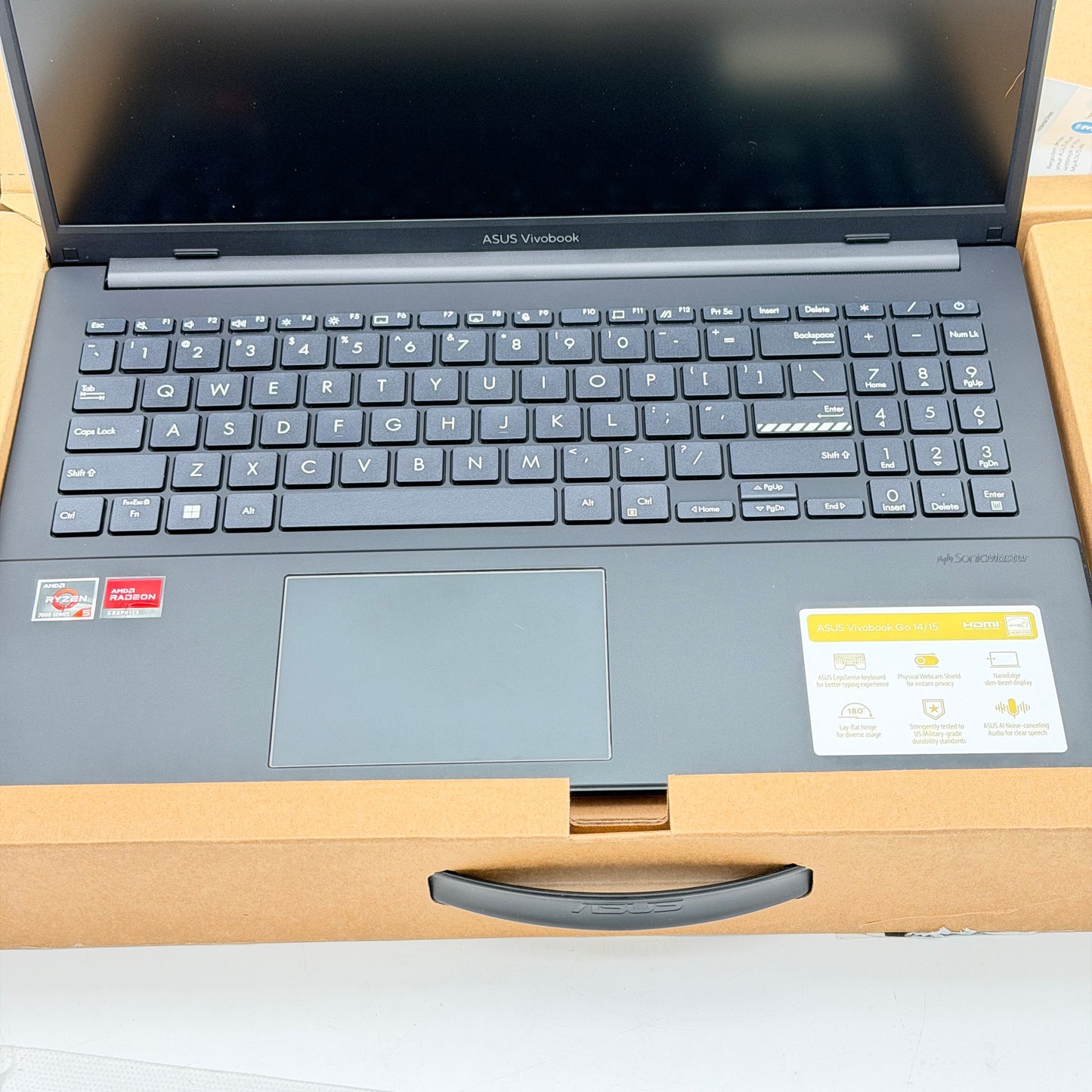 ASUS Vivobook Go 15 15.6" Laptop Ryzen 5 7520U 8GB RAM 512GB SSD Black NEW