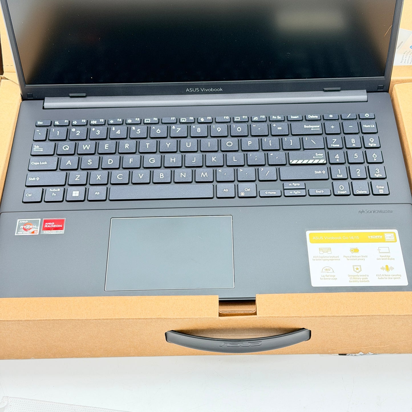 ASUS Vivobook Go 15 15.6" Laptop Ryzen 5 7520U 8GB RAM 512GB SSD Black NEW