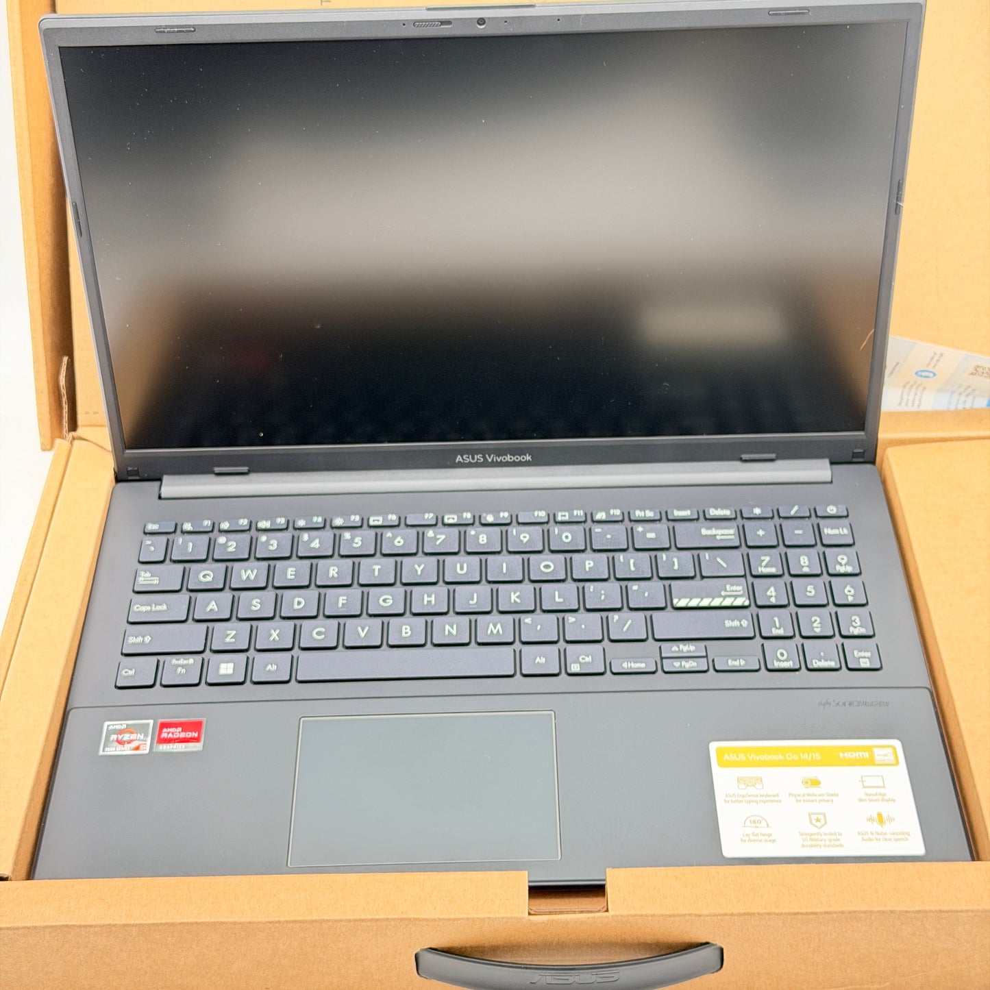 ASUS Vivobook Go 15 15.6" Laptop Ryzen 5 7520U 8GB RAM 512GB SSD Black NEW