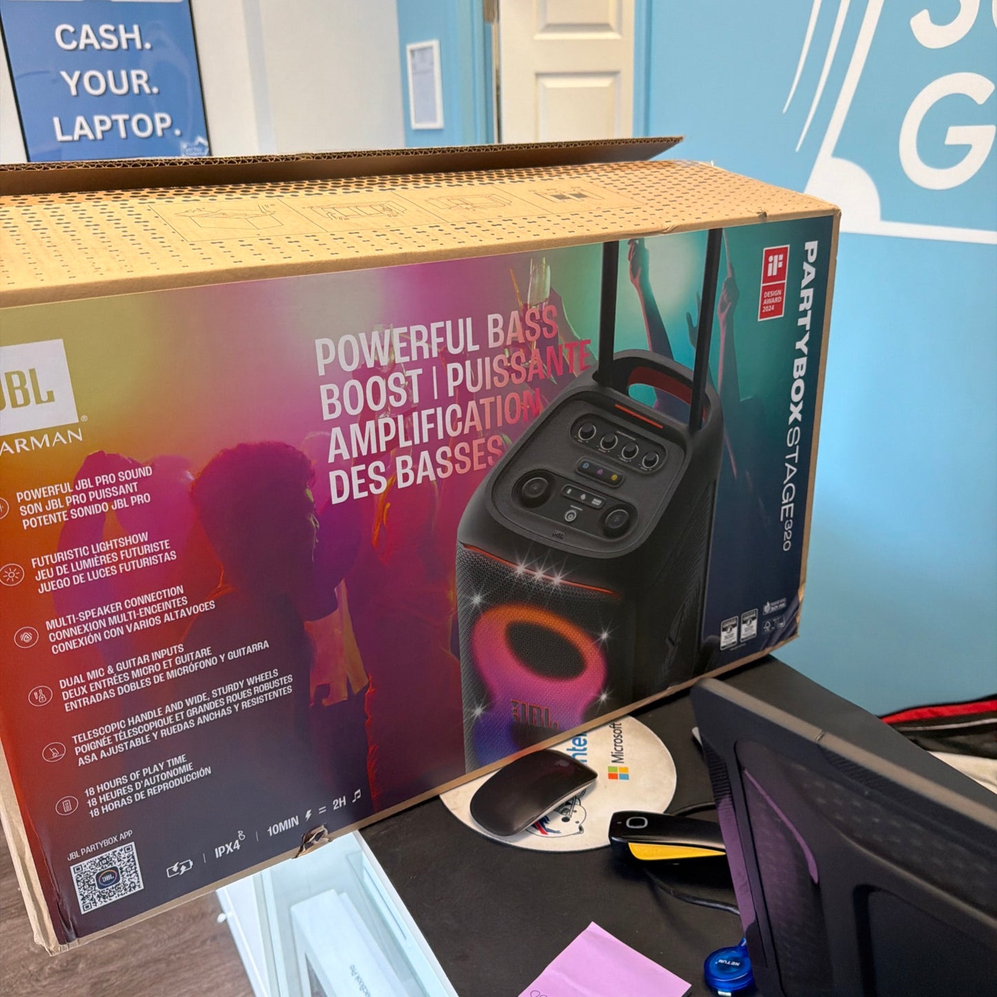 JBL PartyBox Stage 320 Portable Wireless Bluetooth Party Speaker 240W NEW