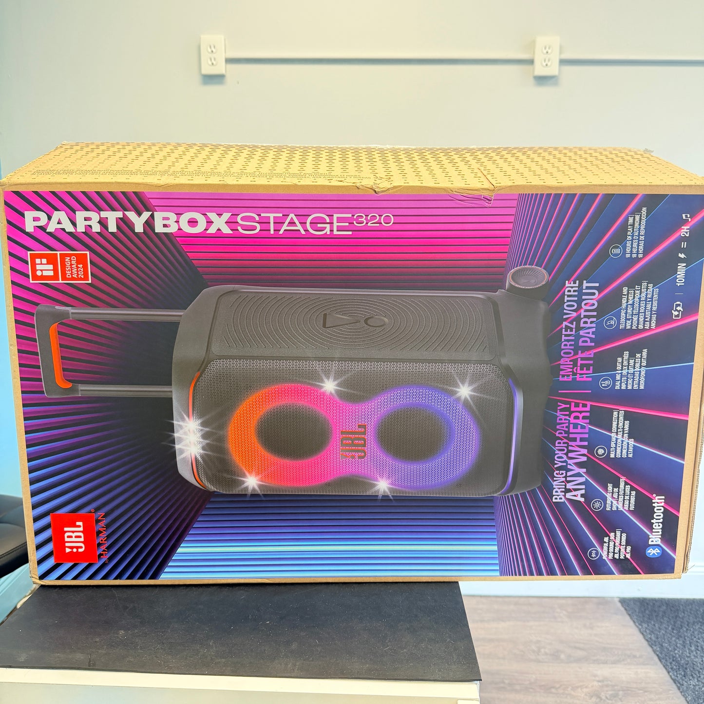 JBL PartyBox Stage 320 Portable Wireless Bluetooth Party Speaker 240W NEW
