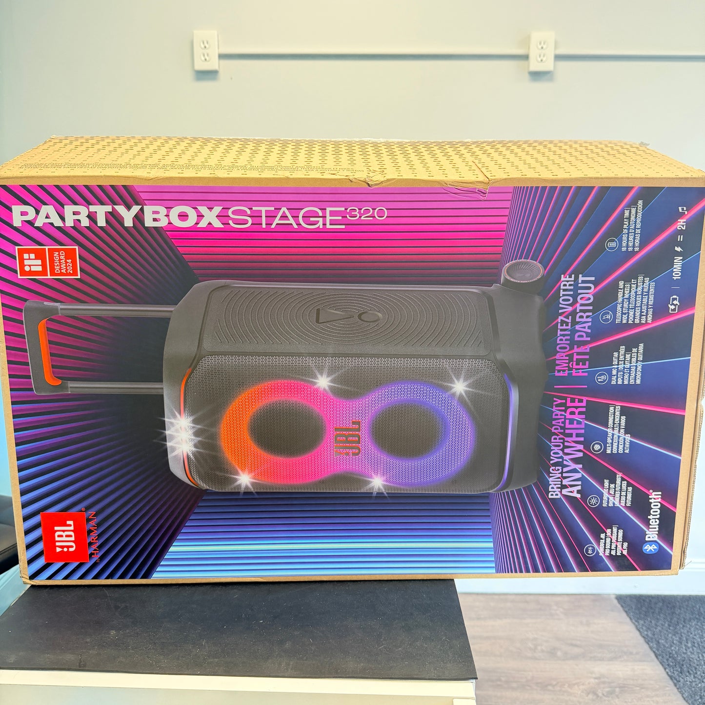 JBL PartyBox Stage 320 Portable Wireless Bluetooth Party Speaker 240W NEW