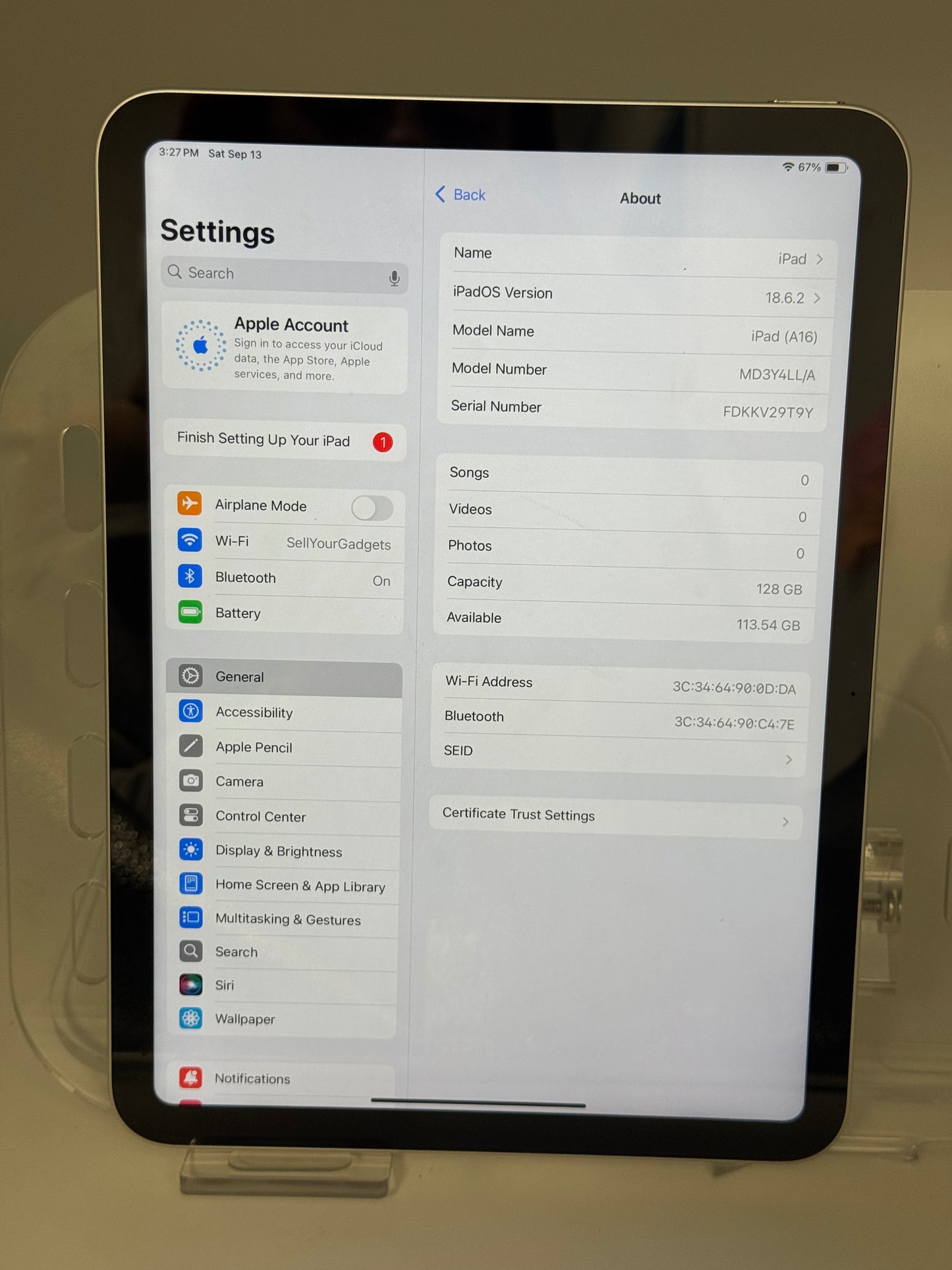 Apple iPad 11" (A16) 128GB  MD4D4LL/A