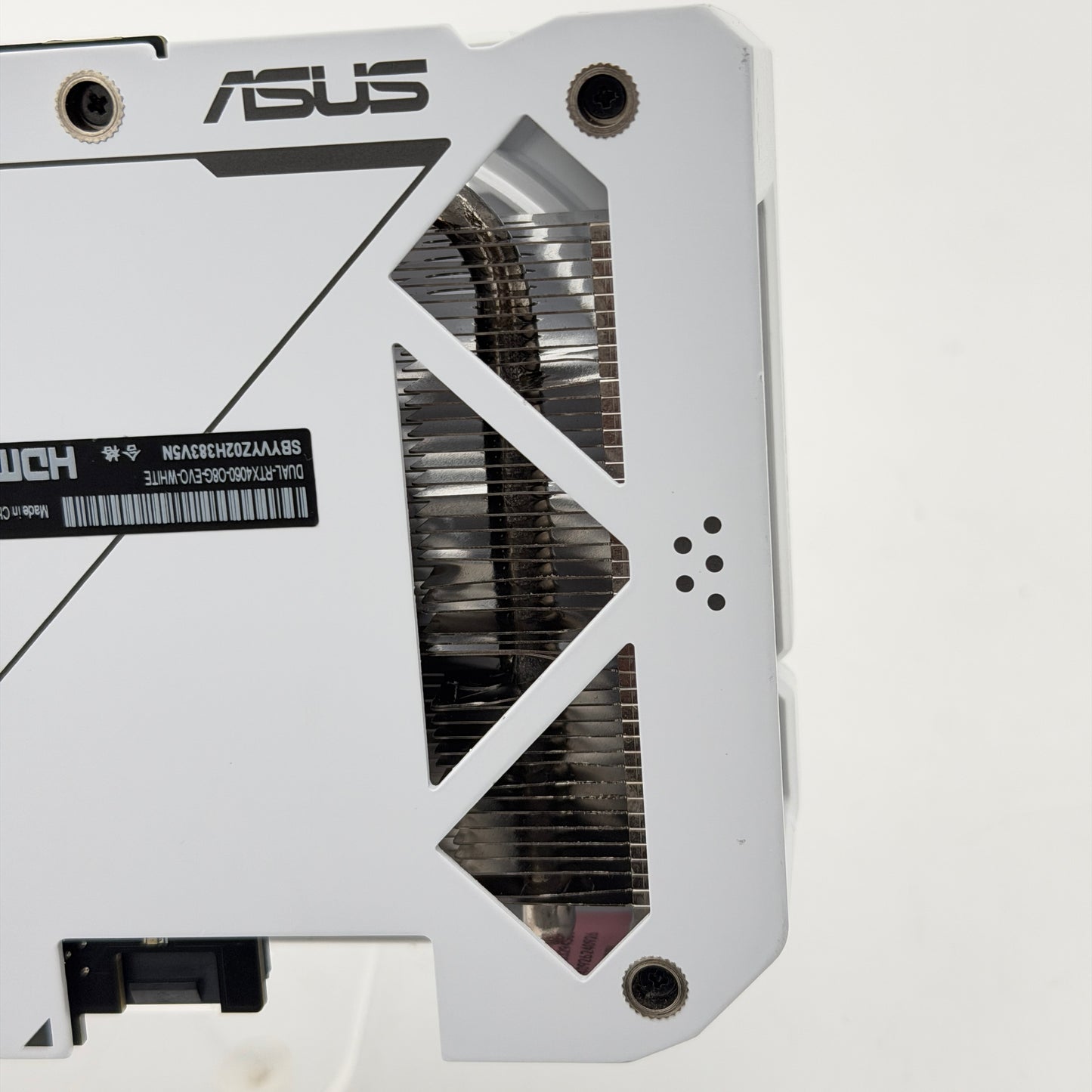 ASUS Dual GeForce RTX 4060 EVO White OC 8GB GPU DUAL-RTX4060-O8G - TESTED Bent Fins