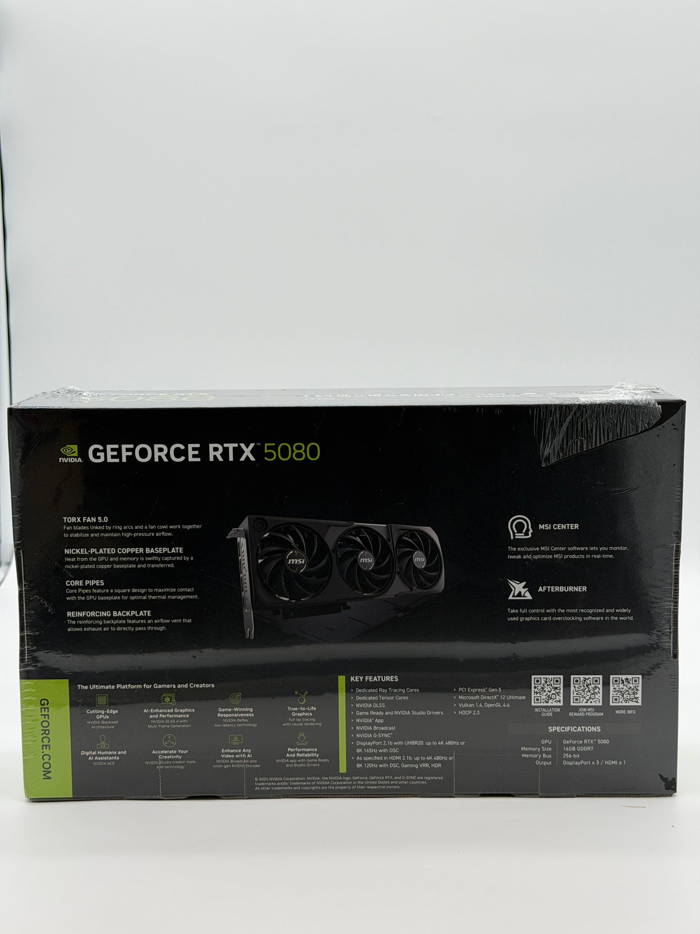 MSI SHADOW GeForce RTX 5080 16GB GDDR7 PCI Express 5.0 Graphics Card