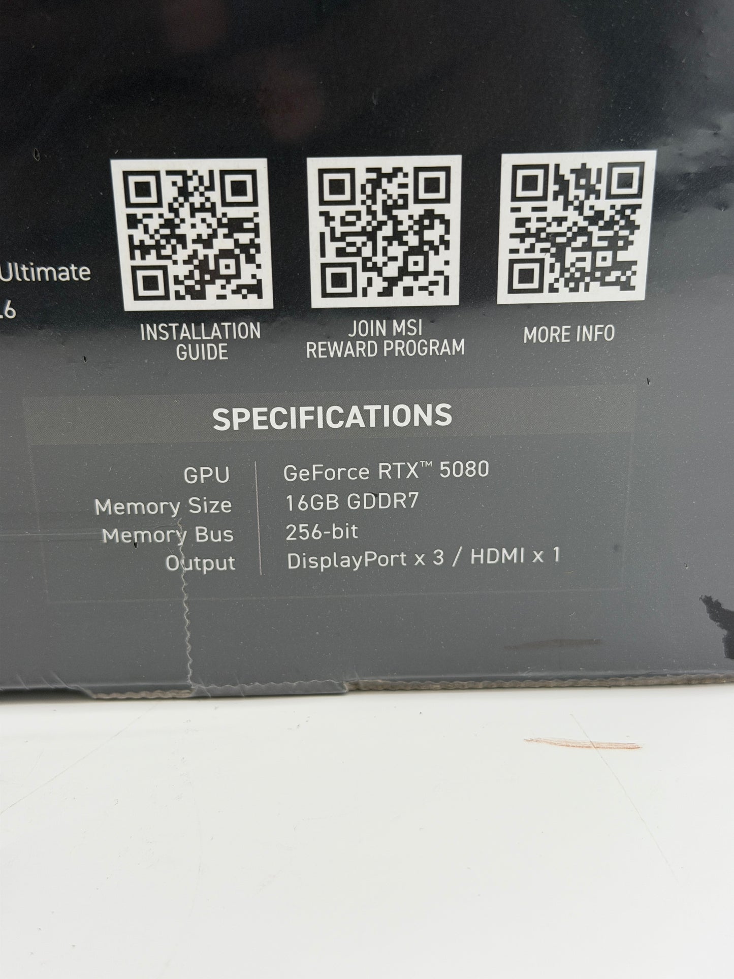 MSI SHADOW GeForce RTX 5080 16GB GDDR7 PCI Express 5.0 Graphics Card