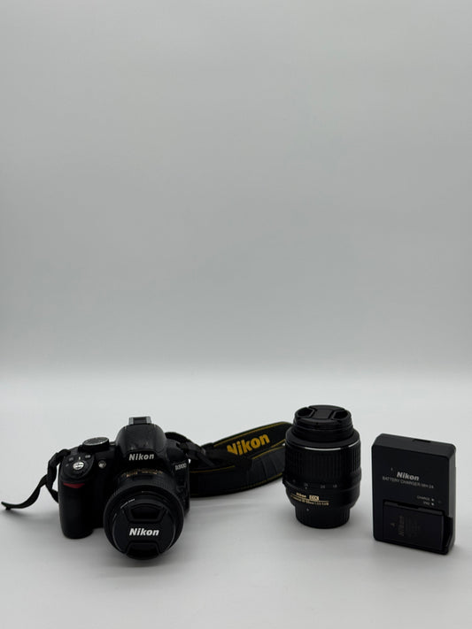 Nikon D3100 DSLR Black Digital Camera with 2 Batteries and Charger