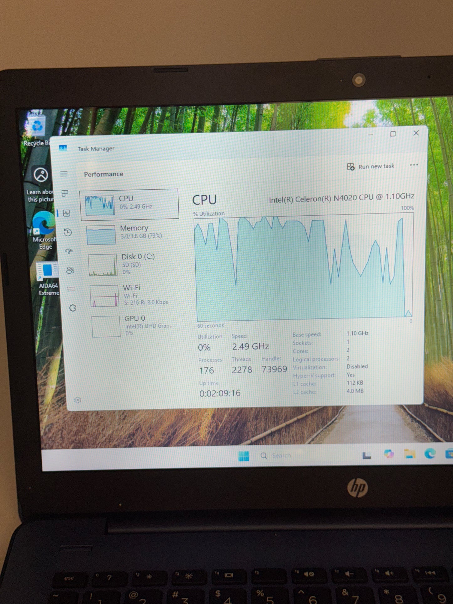 HP Stream 14-CB171WM 14" Celeron N4020 1.10GHz 4GB RAM 64GB STORAGE