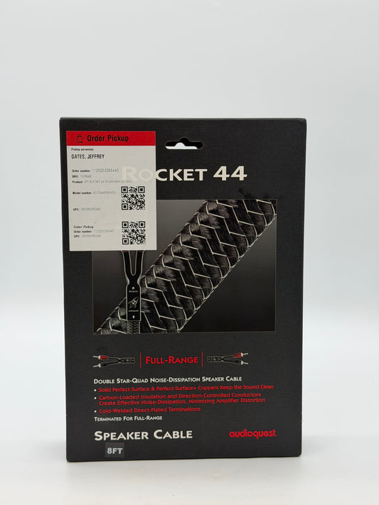 AudioQuest - Rocket 44 8' Speaker Cable with Banana > Banana - Silver on Black