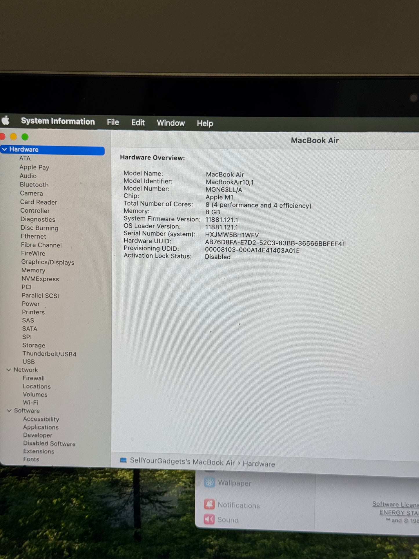 Apple Macbook Air M1 A2337 2020 - Space Gray - 256GB