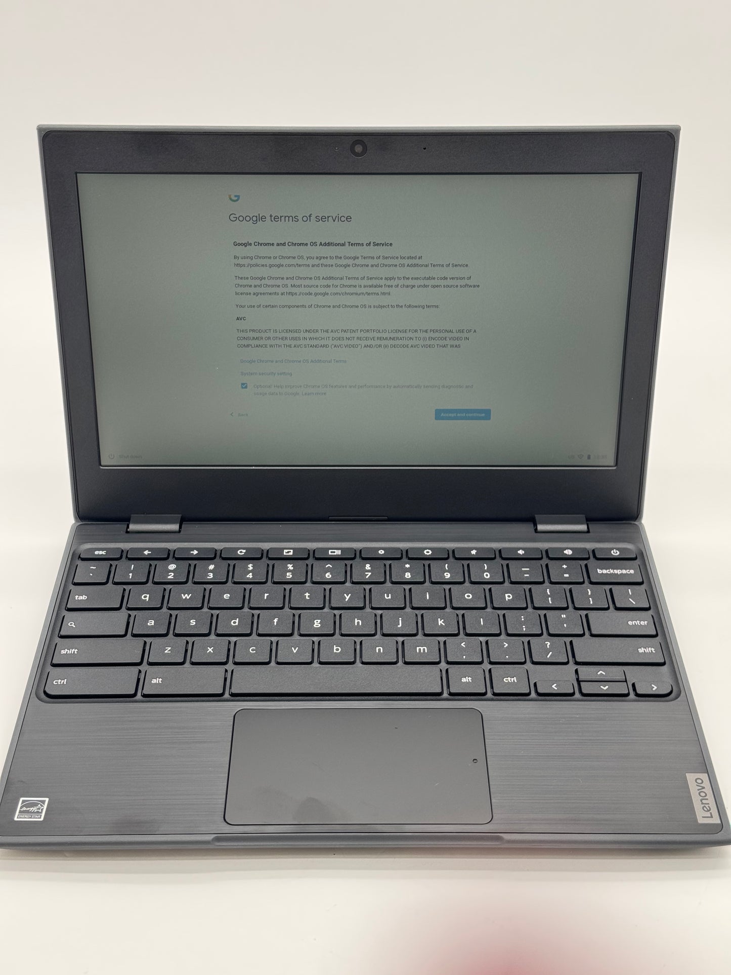 Lenovo Chromebook 100E 2nd Gen Black Laptop - 32GB, 4GB RAM