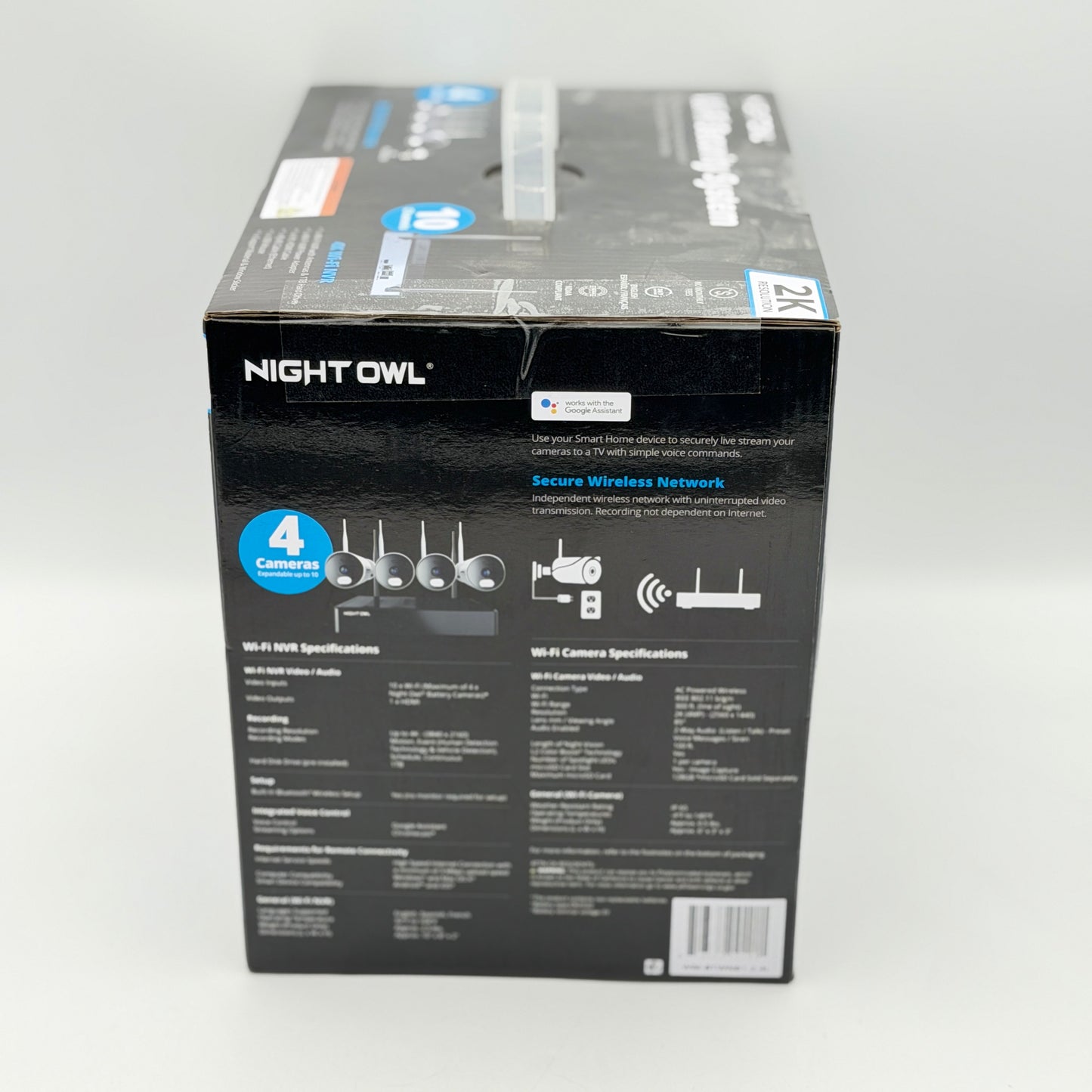 NIGHT OWL 2K Wi-Fi Security System 4 Cameras 1TB NVR White Bluetooth - New Sealed