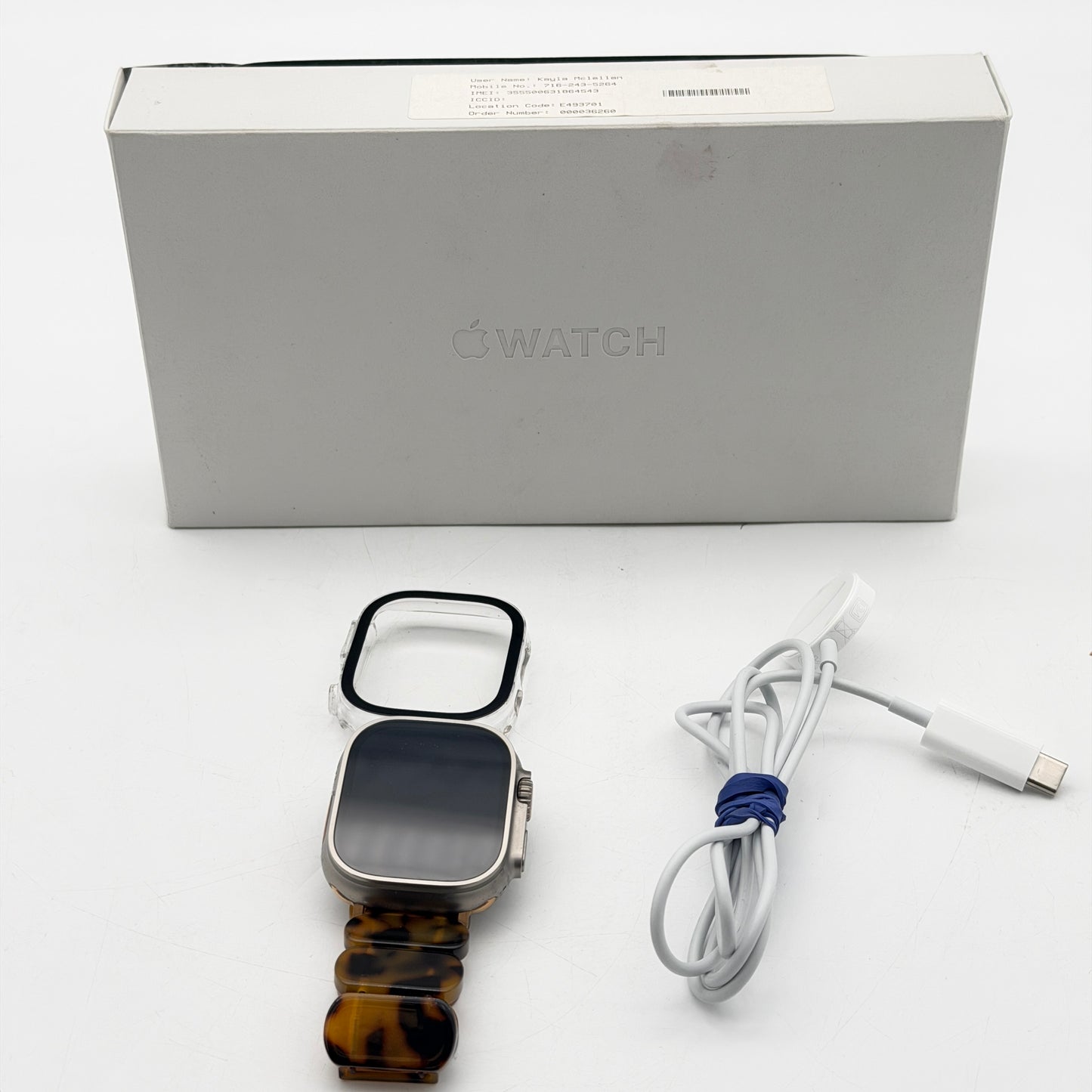 Apple Watch Ultra 2 49mm Titanium GPS + Cellular - 100% Battery Health Mint Case