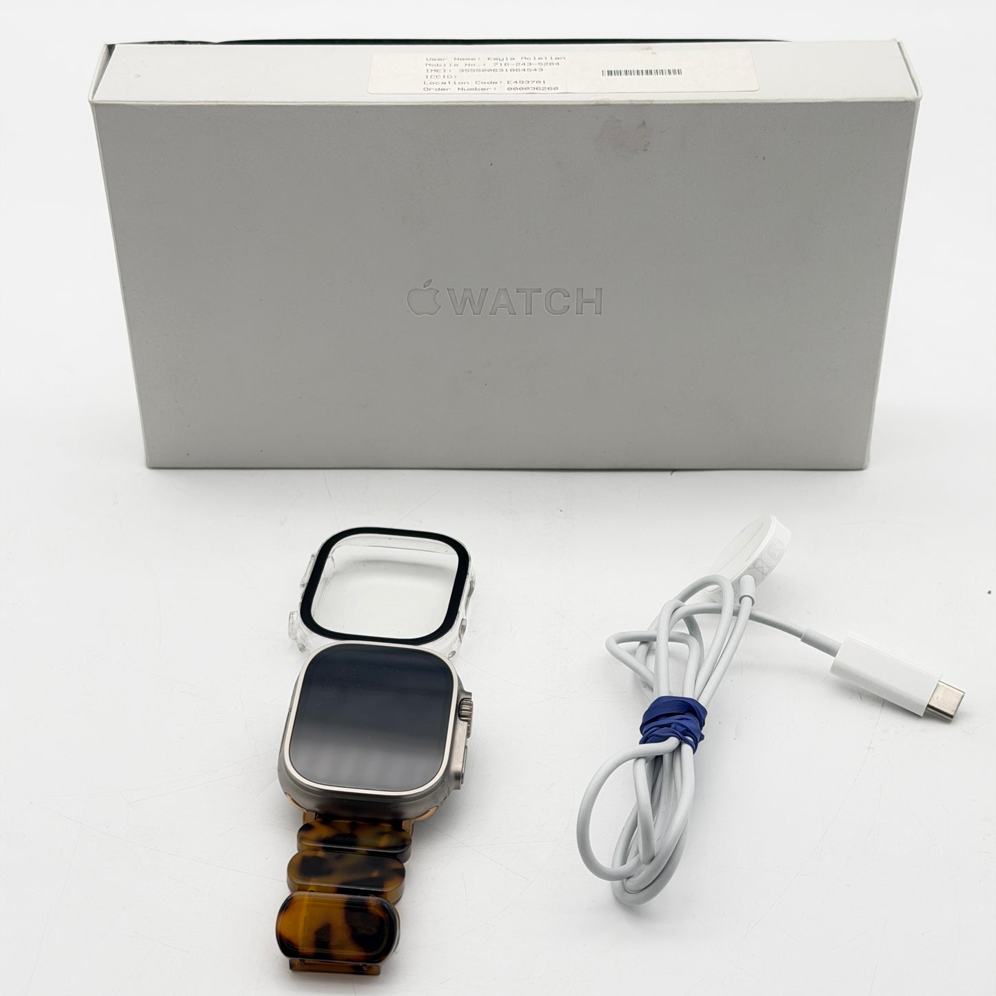 Apple Watch Ultra 2 49mm Titanium GPS + Cellular - 100% Battery Health Mint Case