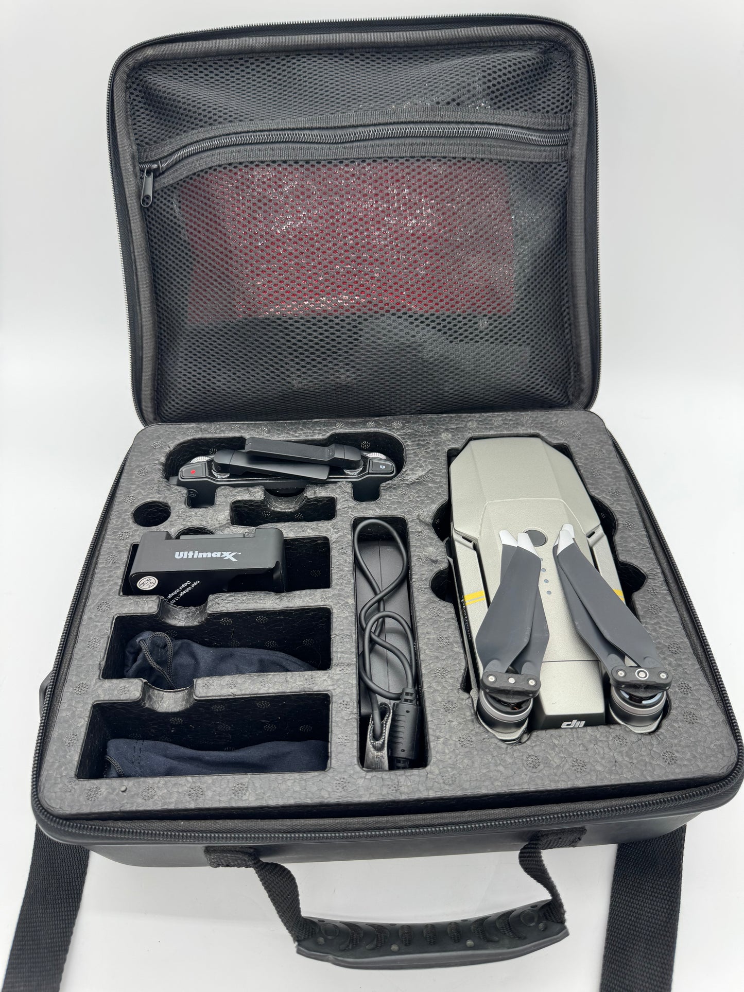 DJI Mavic Pro Platinum Gray Drone with Carry Case and 1 Good Battery