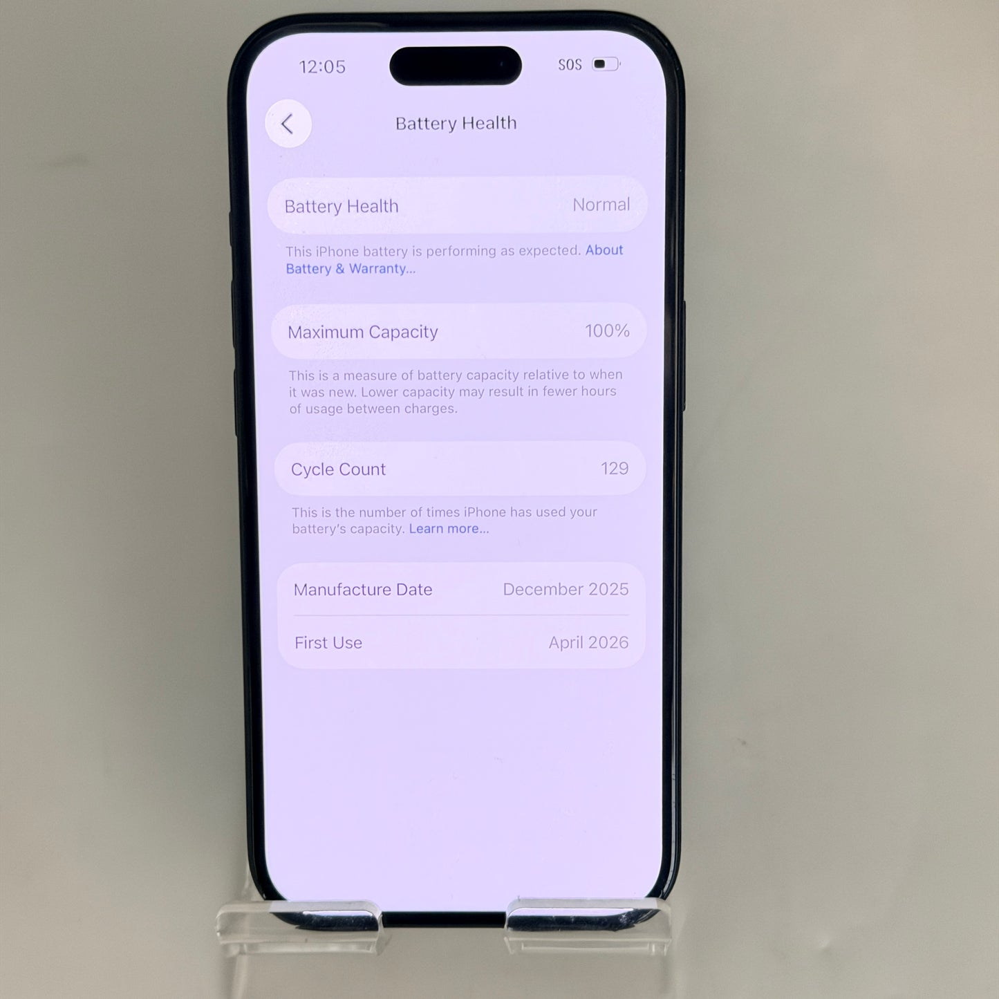 Apple iPhone 15 128GB Black - Spectrum Mobile Locked - 100% Battery - Clean IMEI