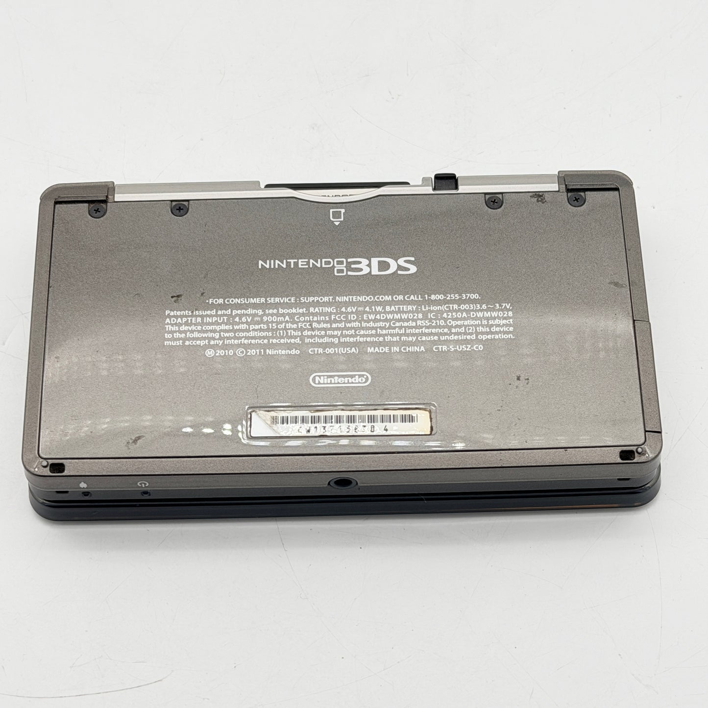 Nintendo 3DS Handheld System Gray CTR-001 w Pokemon HeartGold Game - Tested