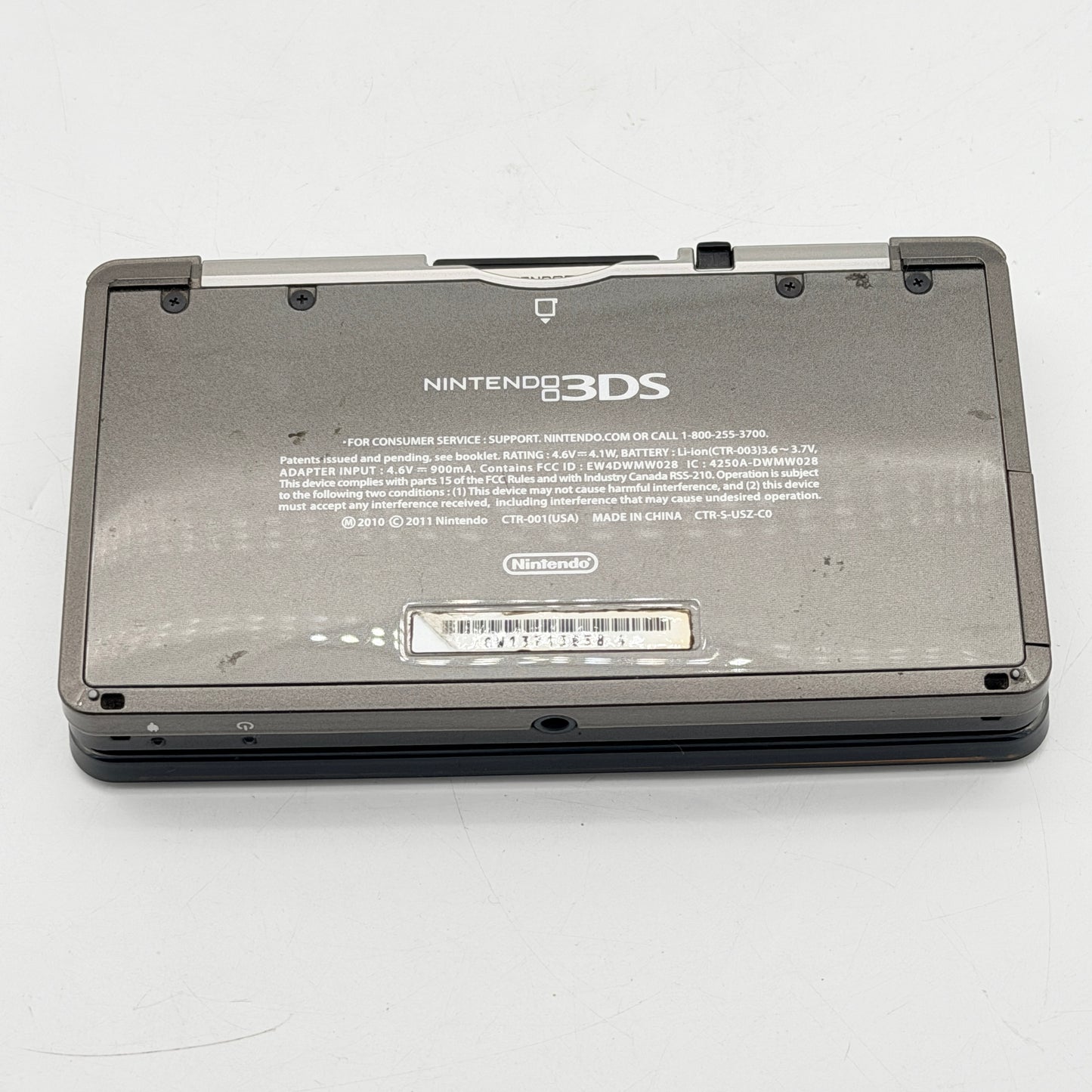 Nintendo 3DS Handheld System Gray CTR-001 w Pokemon HeartGold Game - Tested