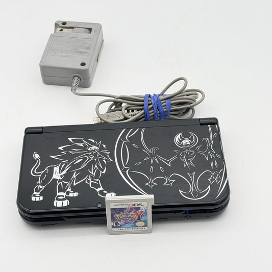 Nintendo New 3DS XL Solgaleo Lunala Edition Console Pokemon Y Charger Stylus