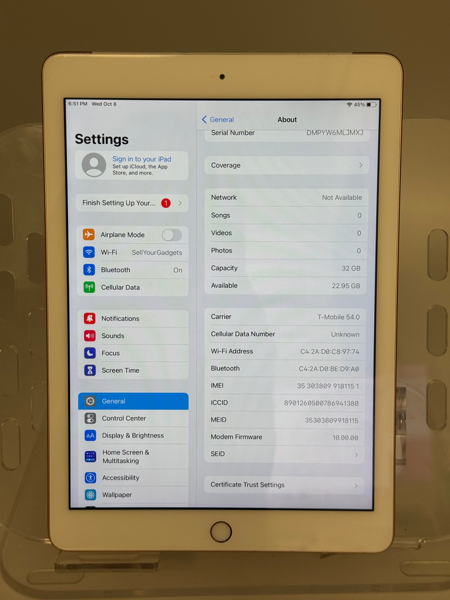 Apple iPad 6th Gen A1954 (2018) Rose Gold