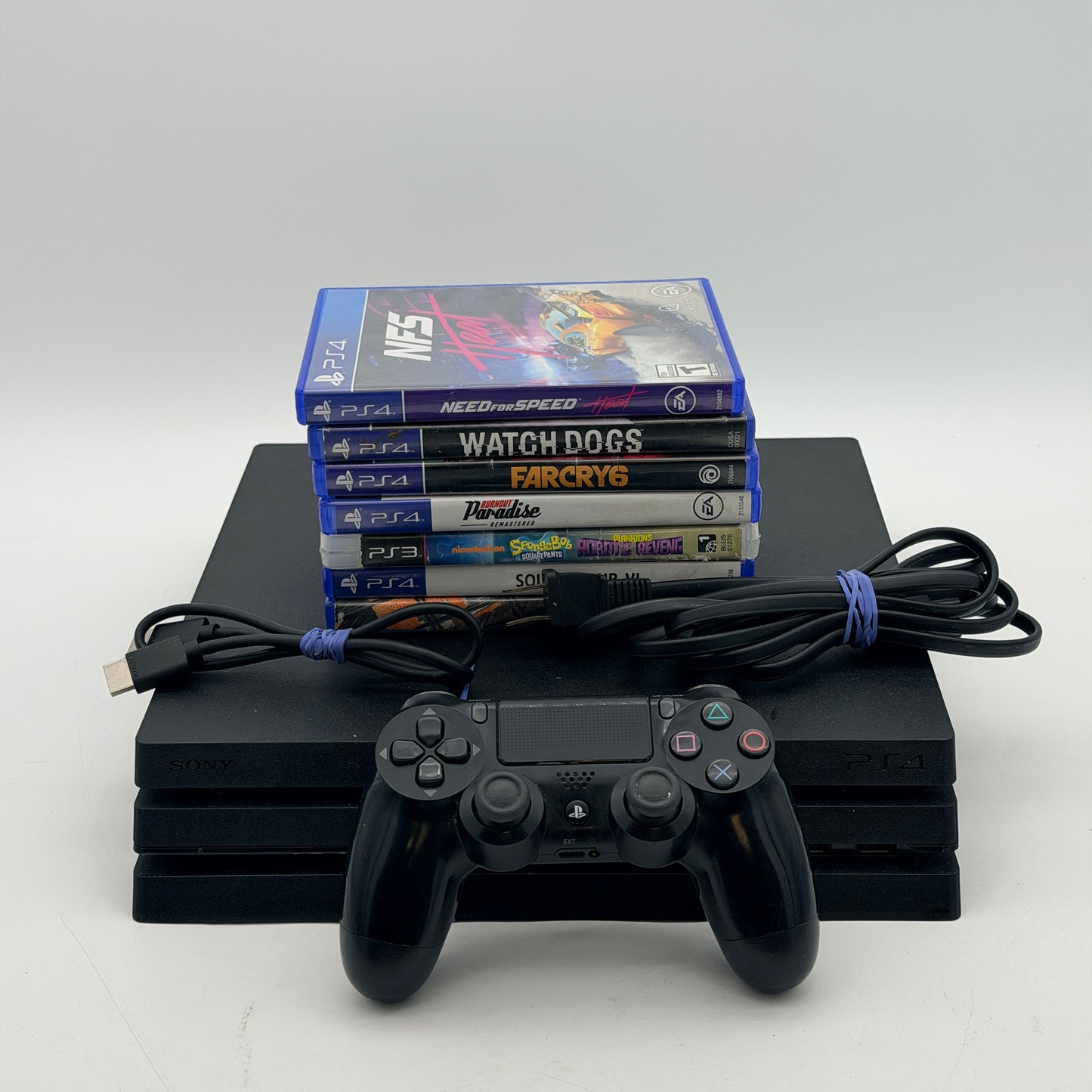 Sony PS2 Fat SCPH-35001 Console Bundle 2 Controllers AV Adapter 5 Games Tested