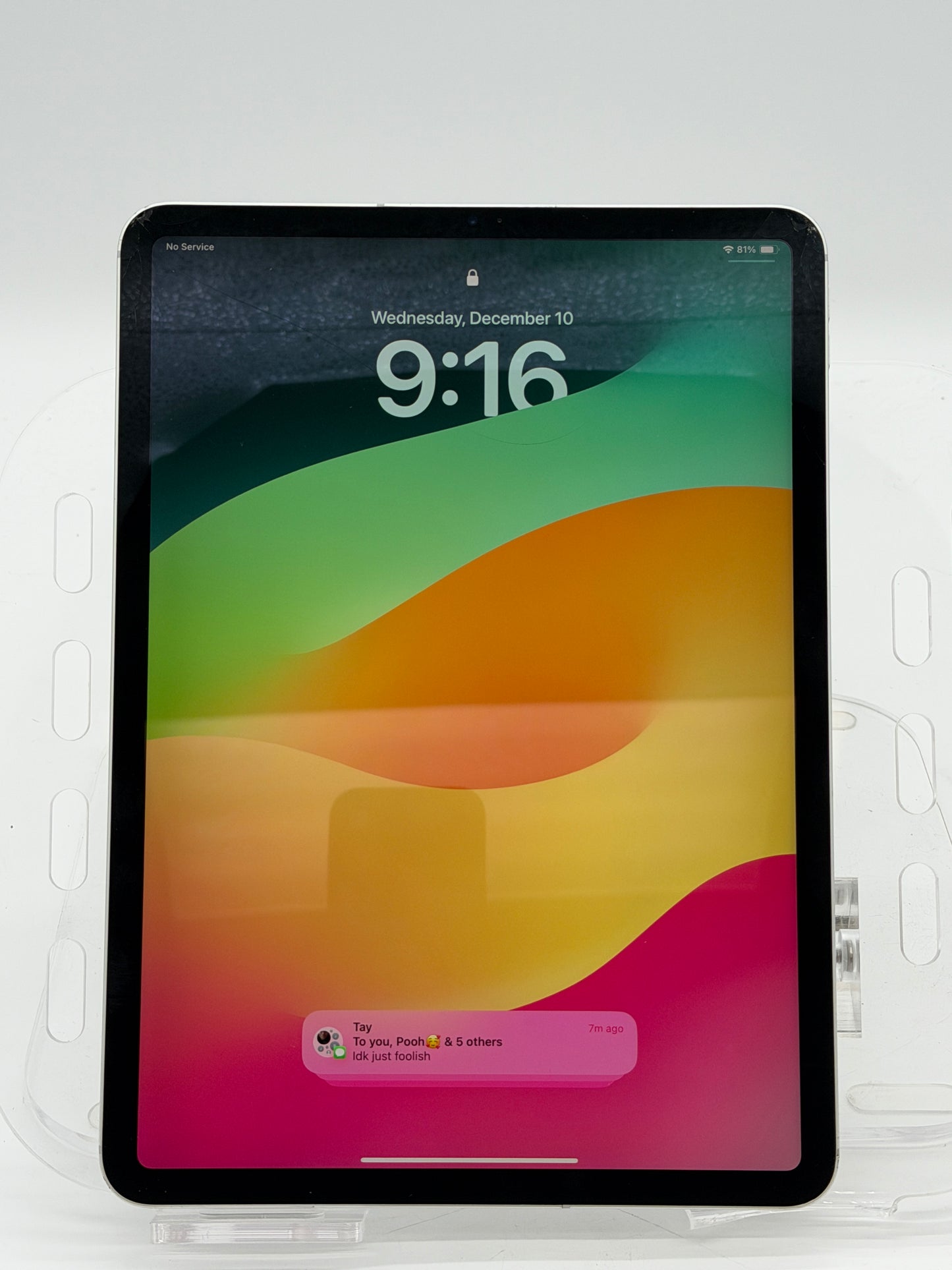 iPad Pro 11-inch 2nd Gen 128gb WiFi + Cellular A2068 - Cracked Screen, Working (UNLOCKED)